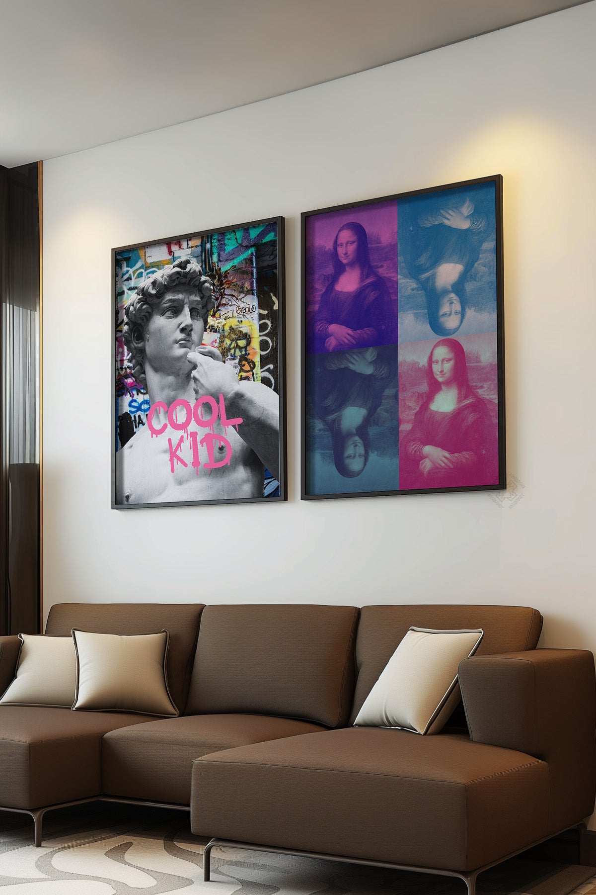 Modern Sanat 2'li Siyah Çerçeveli Poster, Tablo Seti No:35