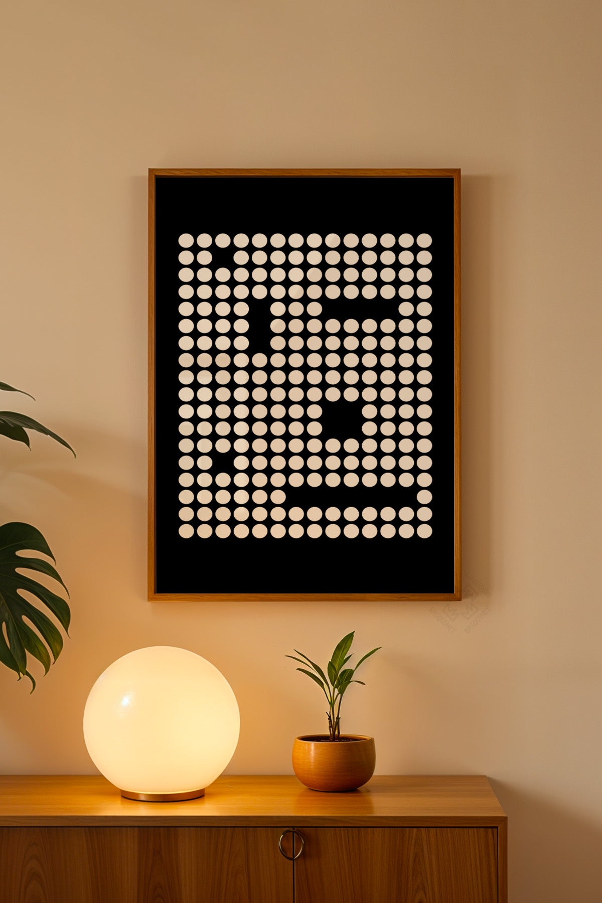 Bauhaus Serisi Ahşap Çerçeveli Poster, Tablo No:40