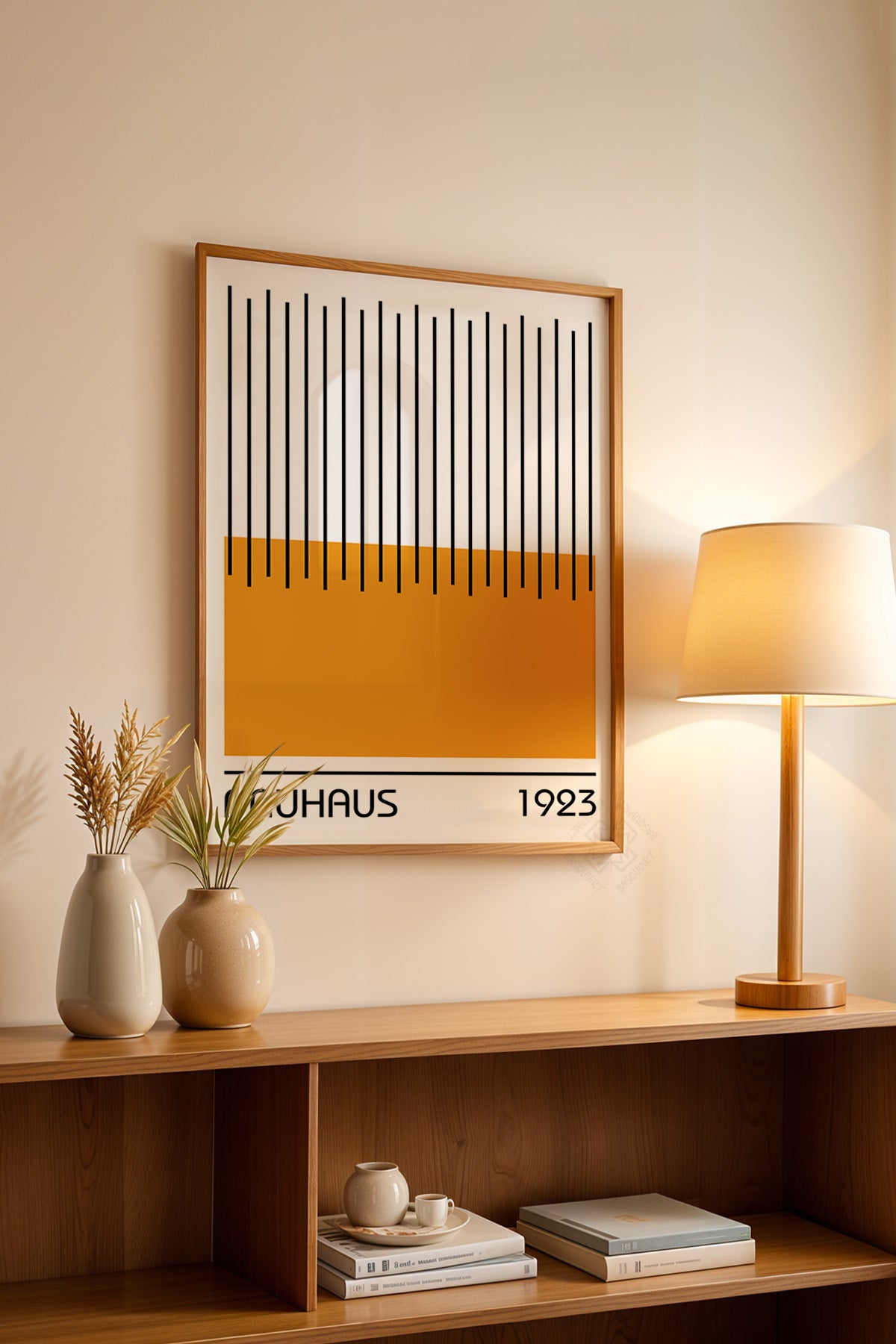 Bauhaus Serisi Ahşap Çerçeveli Poster, Tablo No:38
