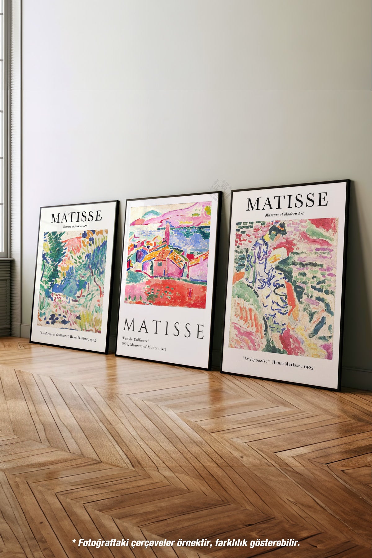 Dekoratif Matisse 3'lü Siyah Çerçeveli Poster, Tablo Seti No:37