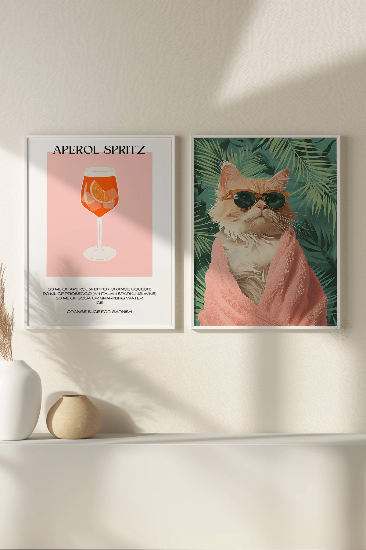 Modern 2'li Beyaz Çerçeveli Poster, Tablo Seti No:31