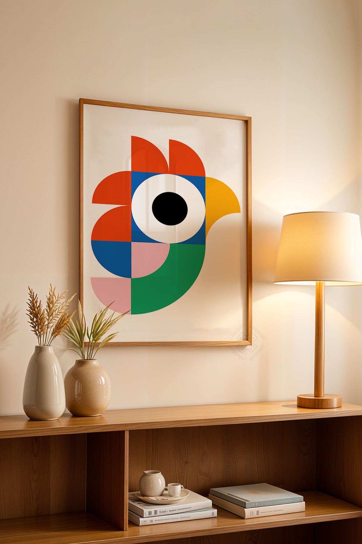 Bauhaus Serisi Ahşap Çerçeveli Poster, Tablo No:10