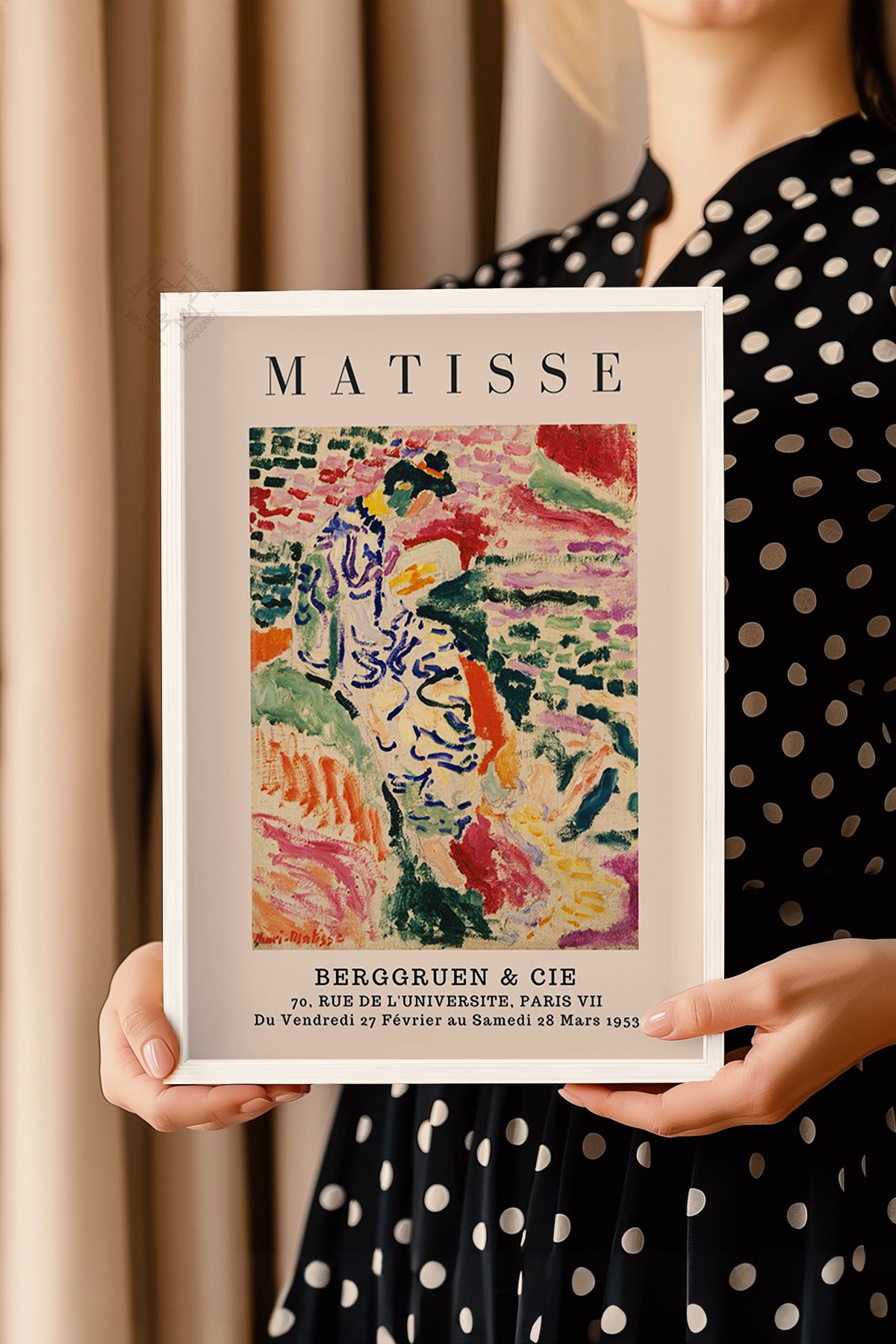 Henri Matisse Serisi Beyaz Çerçeveli Poster, Tablo Duvar Dekoru No:13