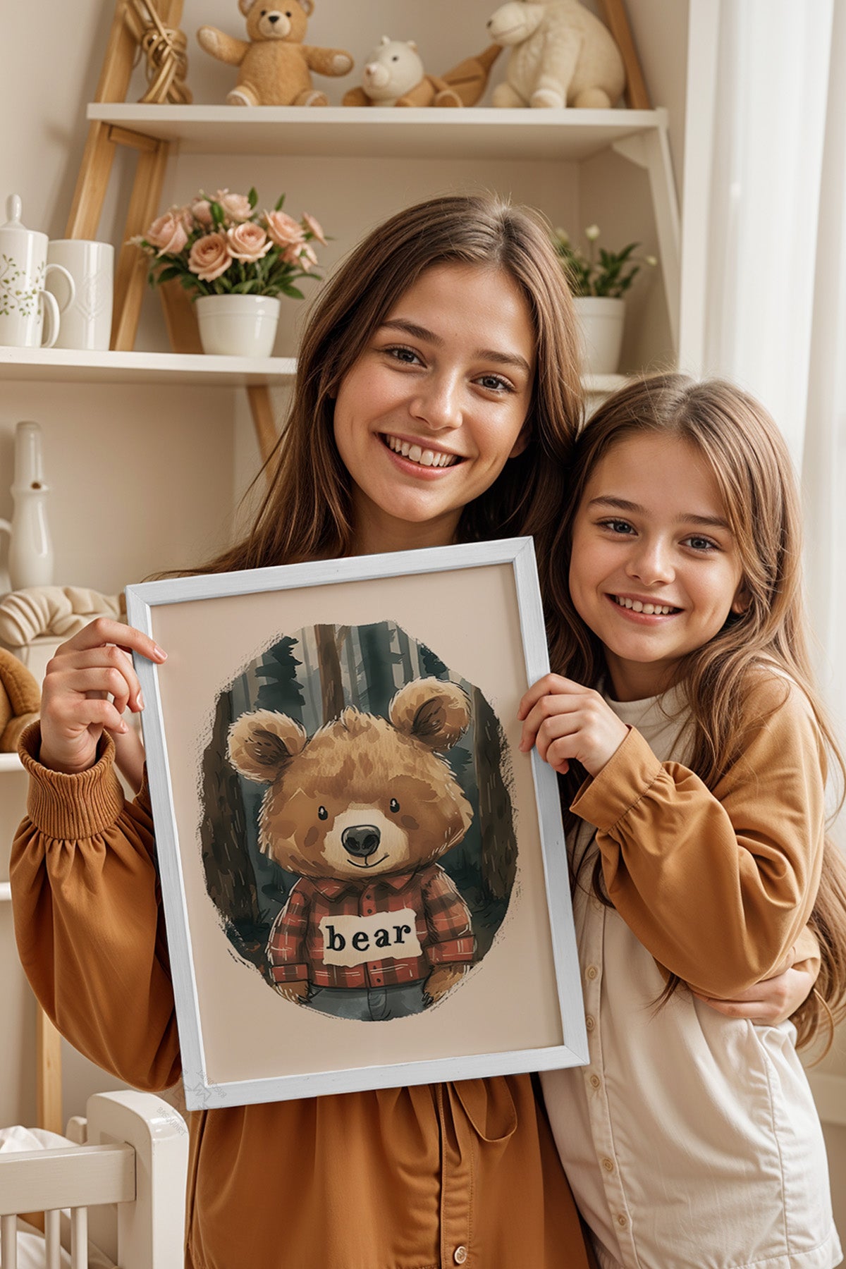 Çocuk Odası, Bebek Odası Beyaz Çerçeveli Poster, Tablo No:70