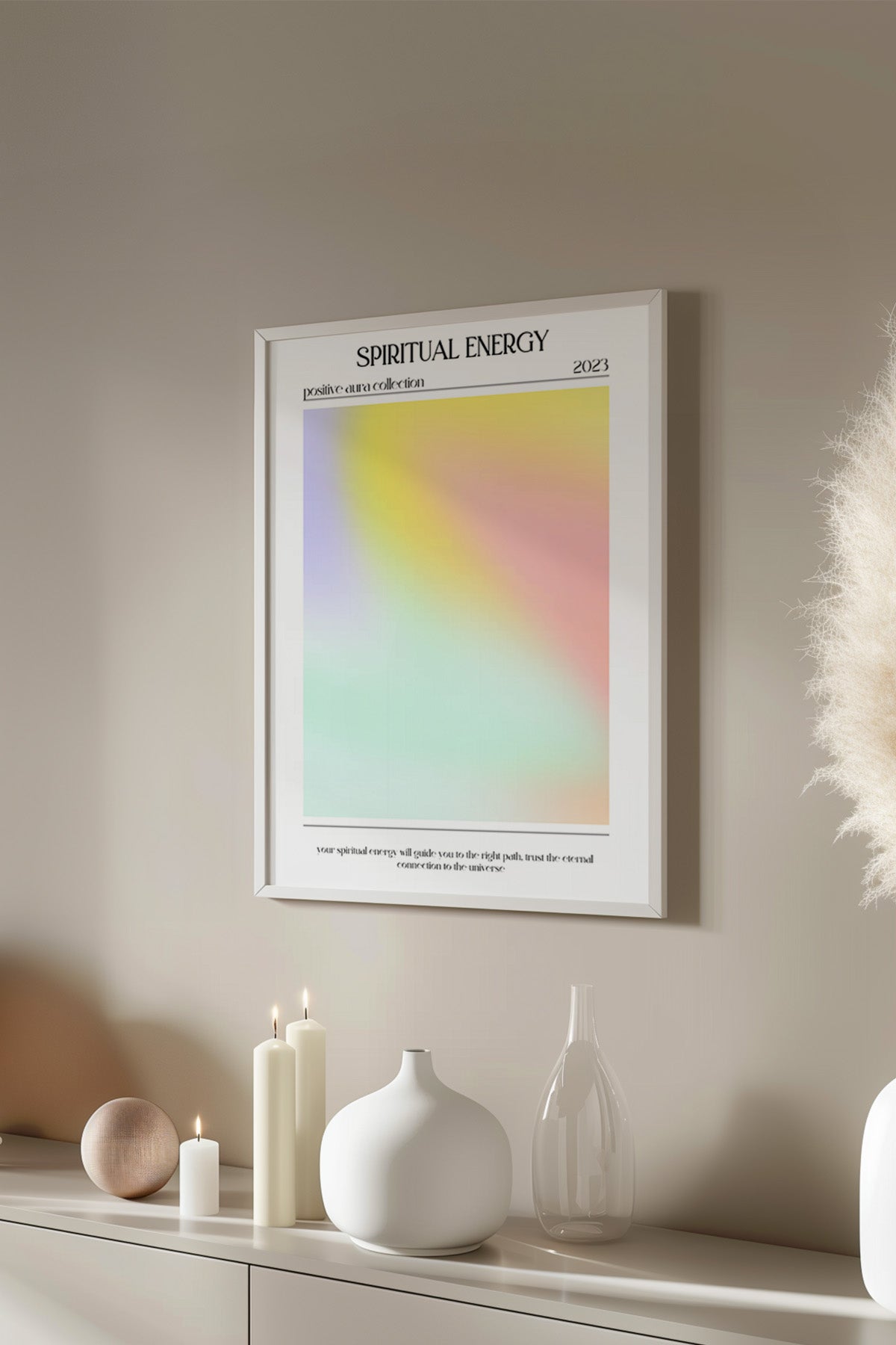 Aura Serisi Beyaz Çerçeveli Poster, Tablo No:53
