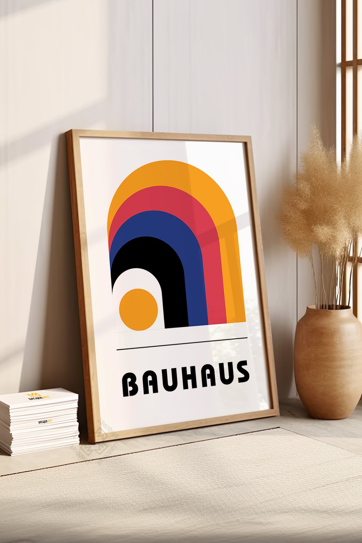Bauhaus Serisi Ahşap Çerçeveli Poster, Tablo No:111