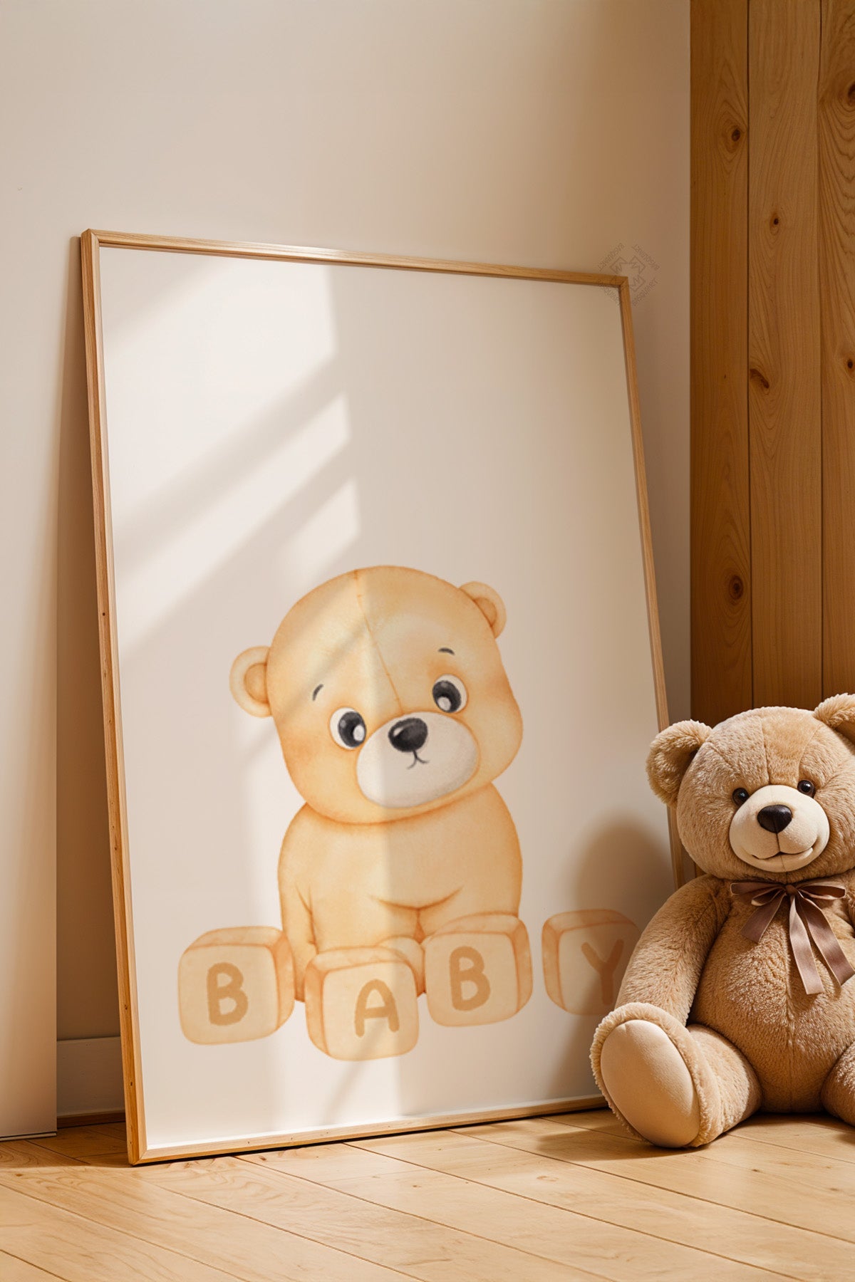 Çocuk Odası, Bebek Odası Ahşap Çerçeveli Poster, Tablo No:18