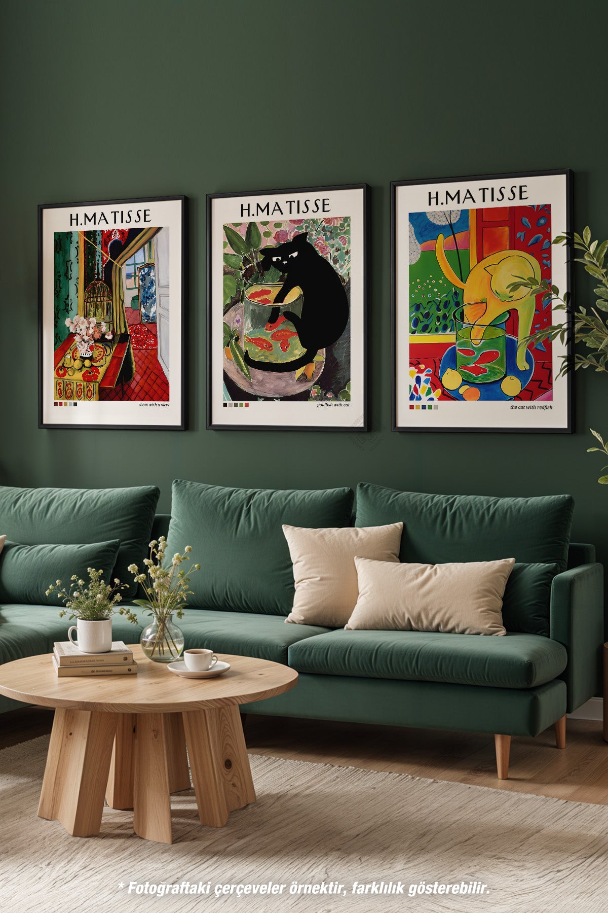 Matisse 3'lü Siyah Çerçeveli Poster, Tablo Seti No:39