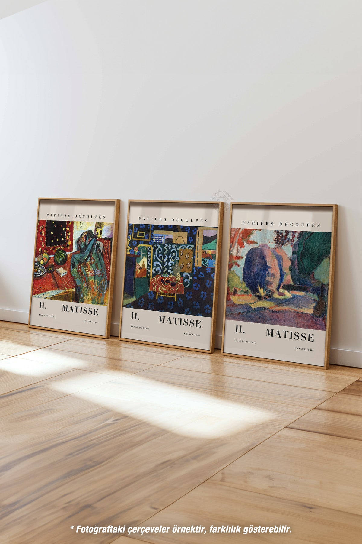 Henri Matisse 3'lü Ahşap Çerçeveli Poster, Tablo Seti No:18