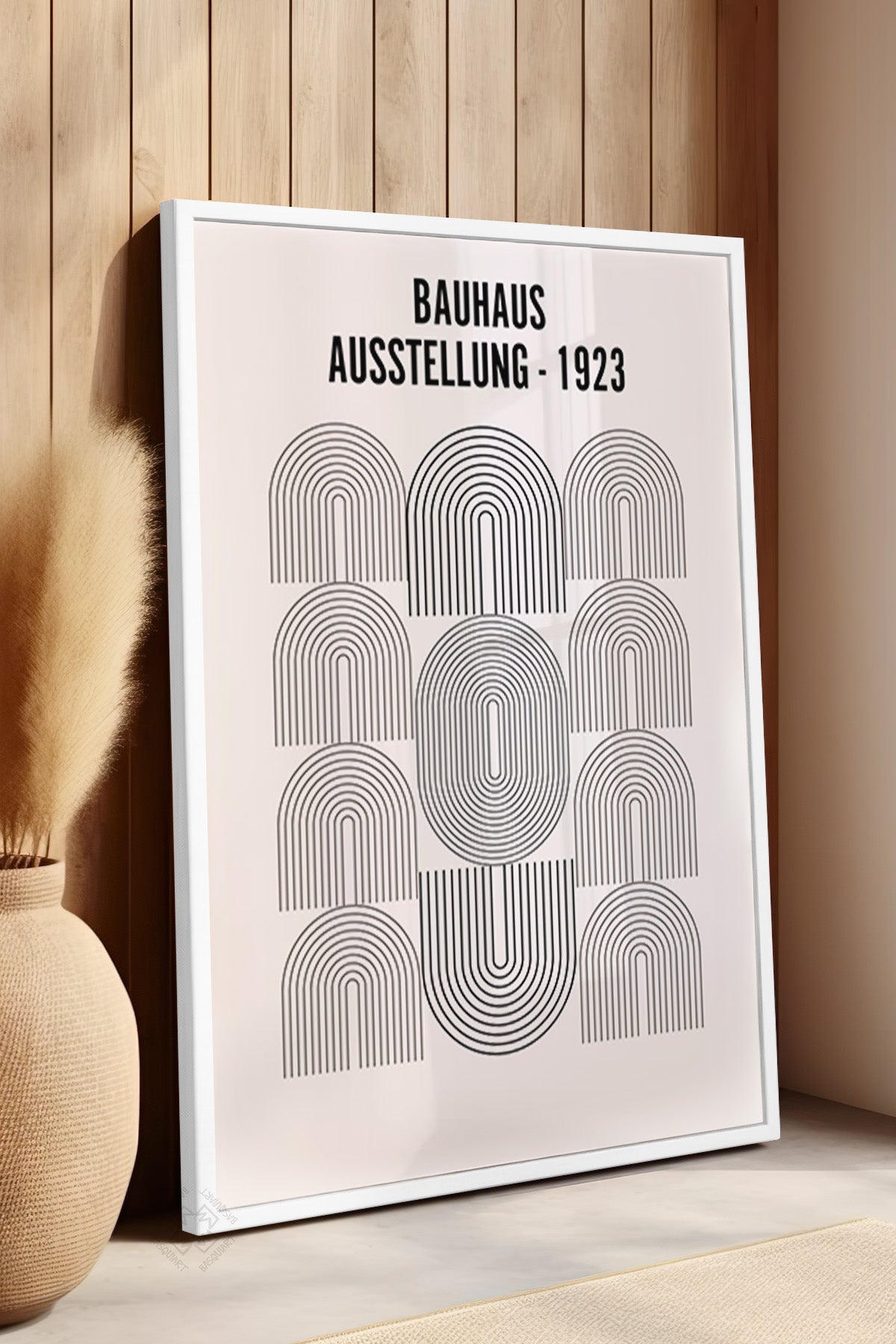 Bauhaus Serisi Beyaz Çerçeveli Poster, Tablo No:112