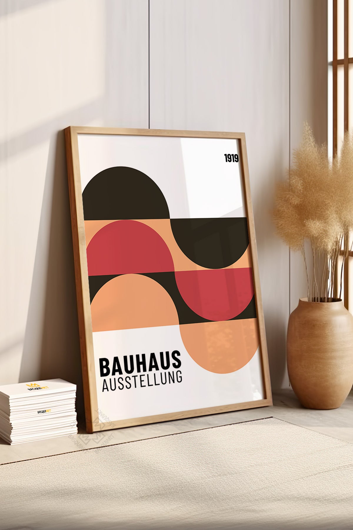 Bauhaus Serisi Ahşap Çerçeveli Poster, Tablo No:88