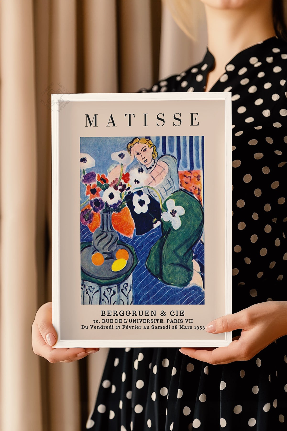 Henri Matisse Serisi Beyaz Çerçeveli Poster, Tablo Duvar Dekoru No:12