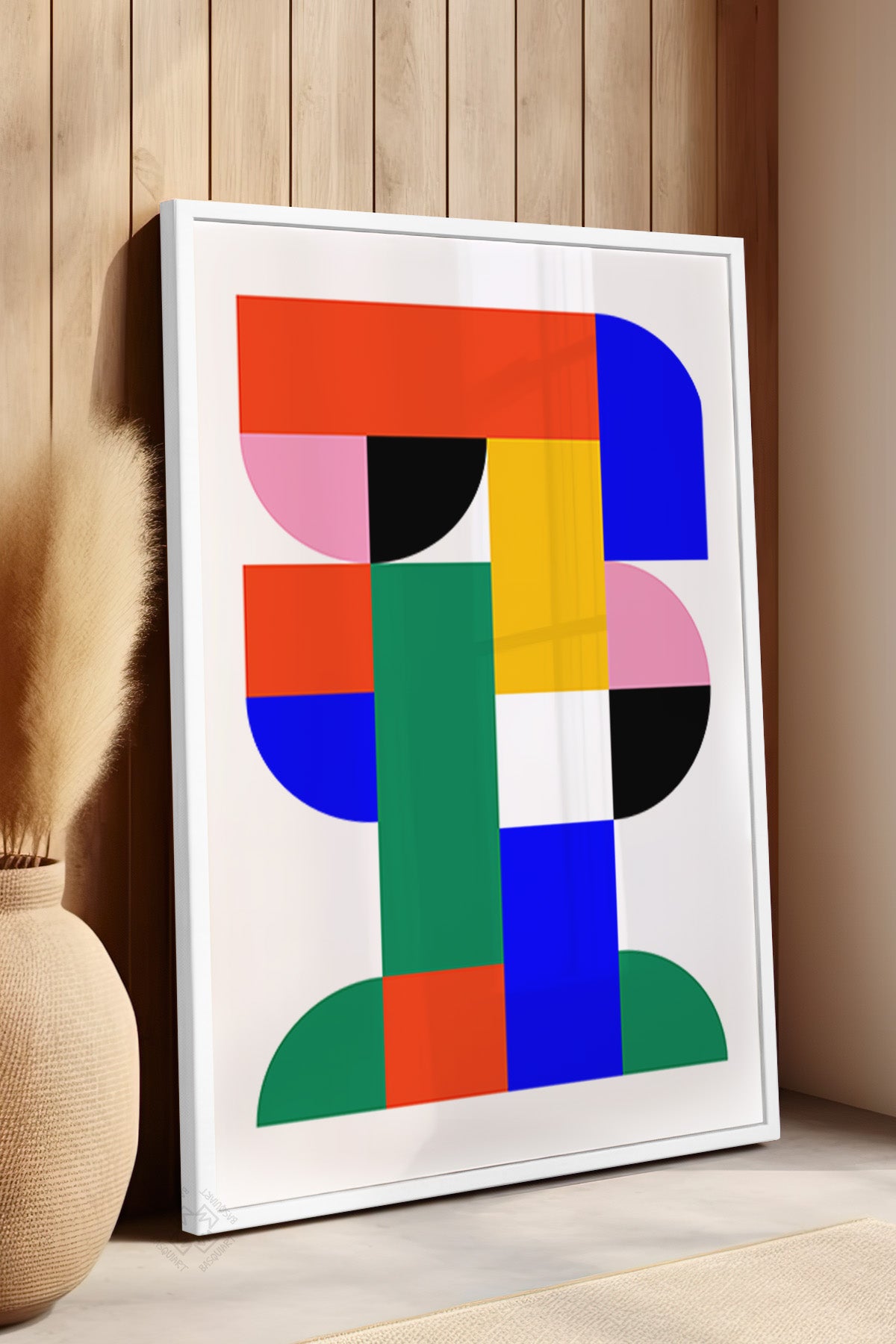 Bauhaus Serisi Beyaz Çerçeveli Poster, Tablo No:14