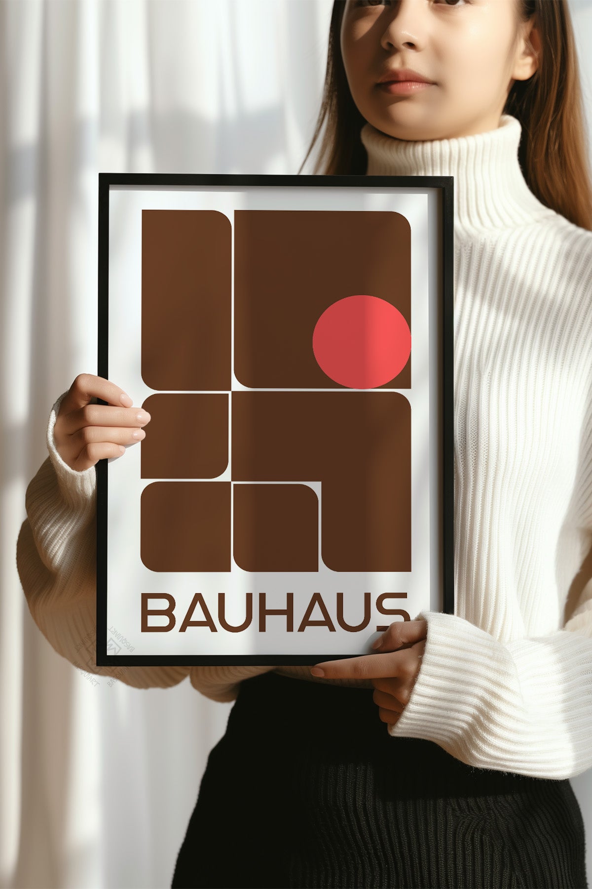 Bauhaus Serisi Siyah Çerçeveli Poster, Tablo No:81