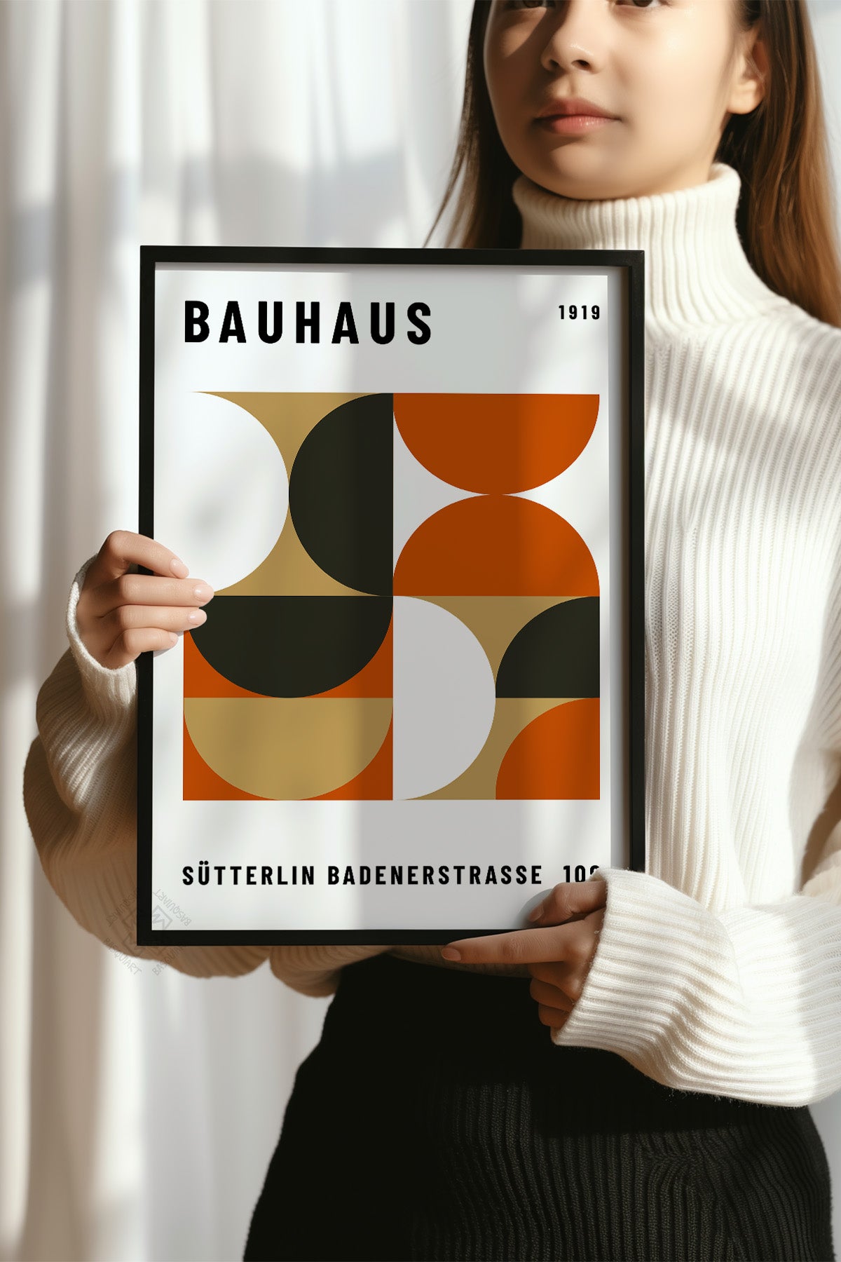 Bauhaus Serisi Siyah Çerçeveli Poster, Tablo No:90