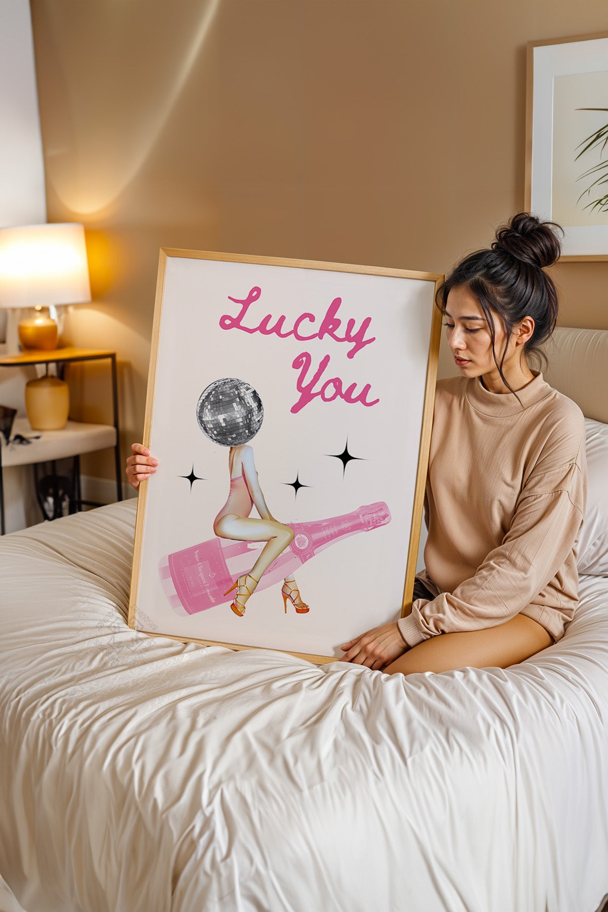 Lucky You Serisi Ahşap Çerçeveli Poster, Tablo Duvar Dekoru No:49