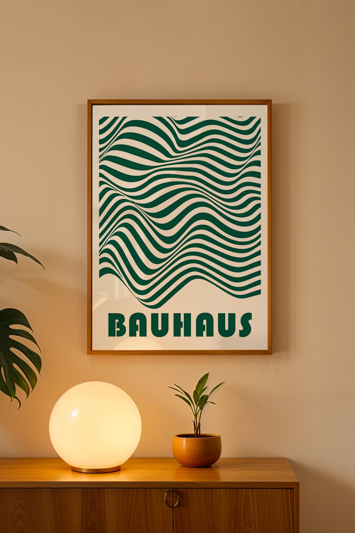Bauhaus Serisi Ahşap Çerçeveli Poster, Tablo No:68
