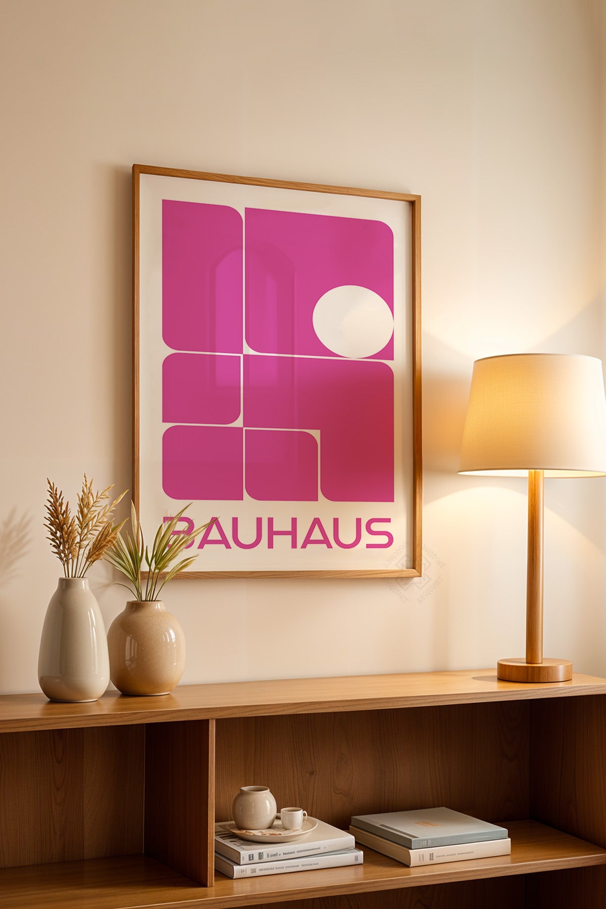 Bauhaus Serisi Ahşap Çerçeveli Poster, Tablo No:83