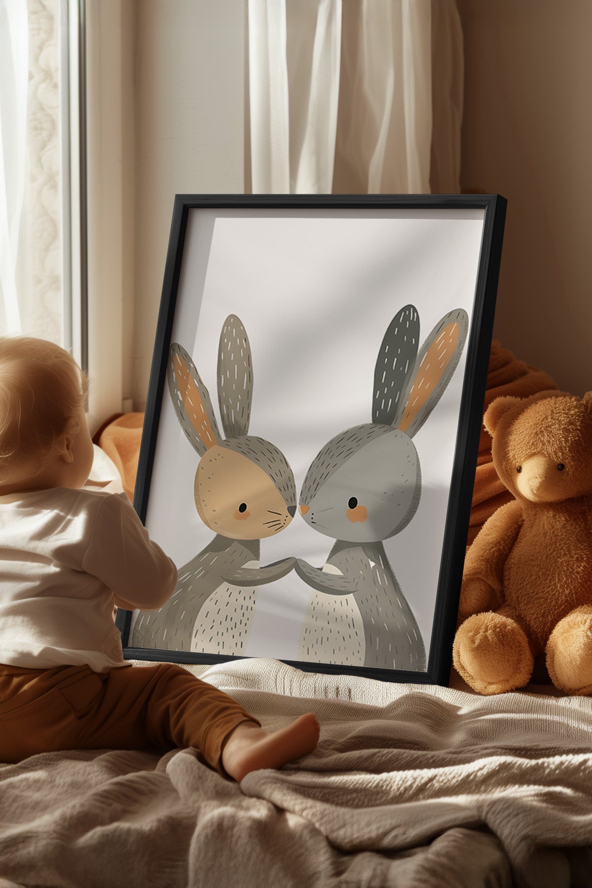 Çocuk Odası, Bebek Odası Siyah Çerçeveli Poster, Tablo No:80
