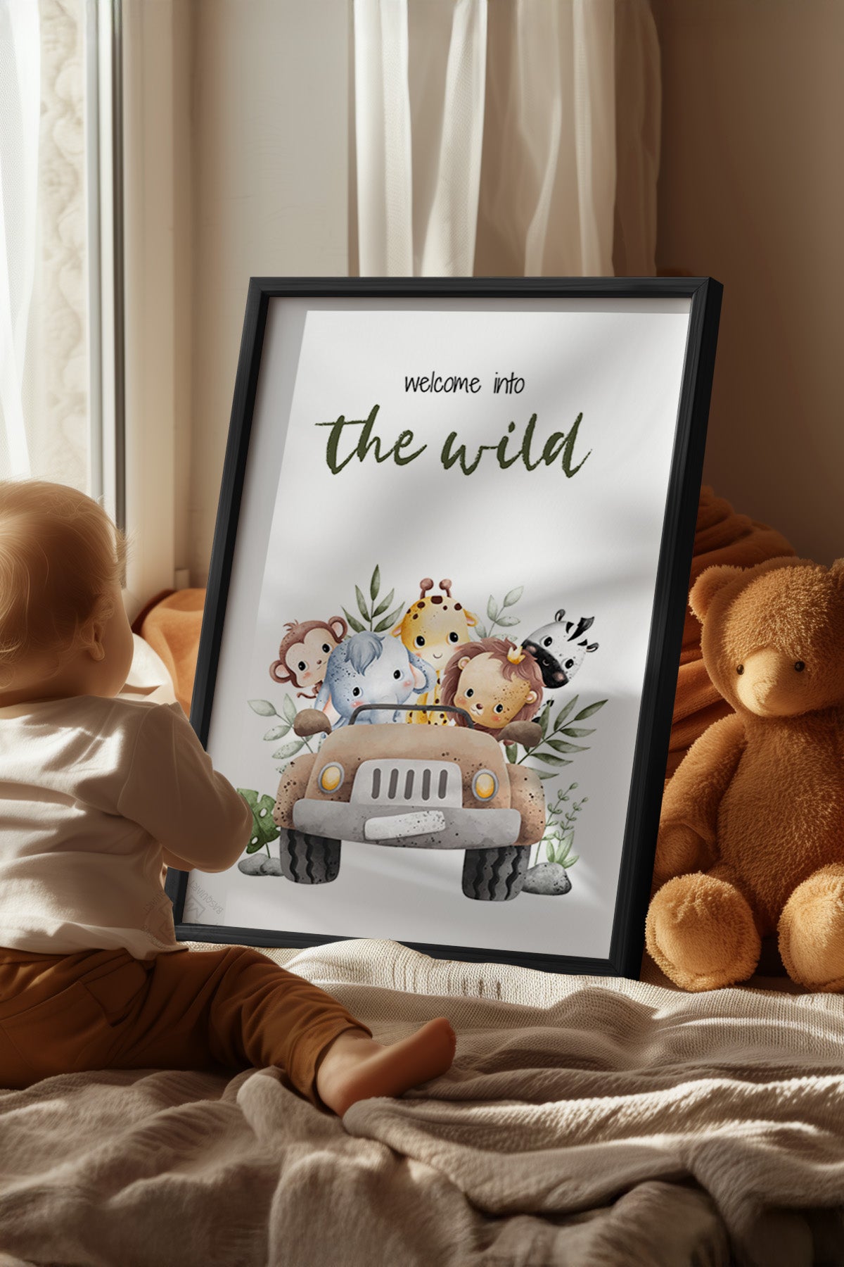 Çocuk Odası, Bebek Odası Siyah Çerçeveli Poster, Tablo No:22