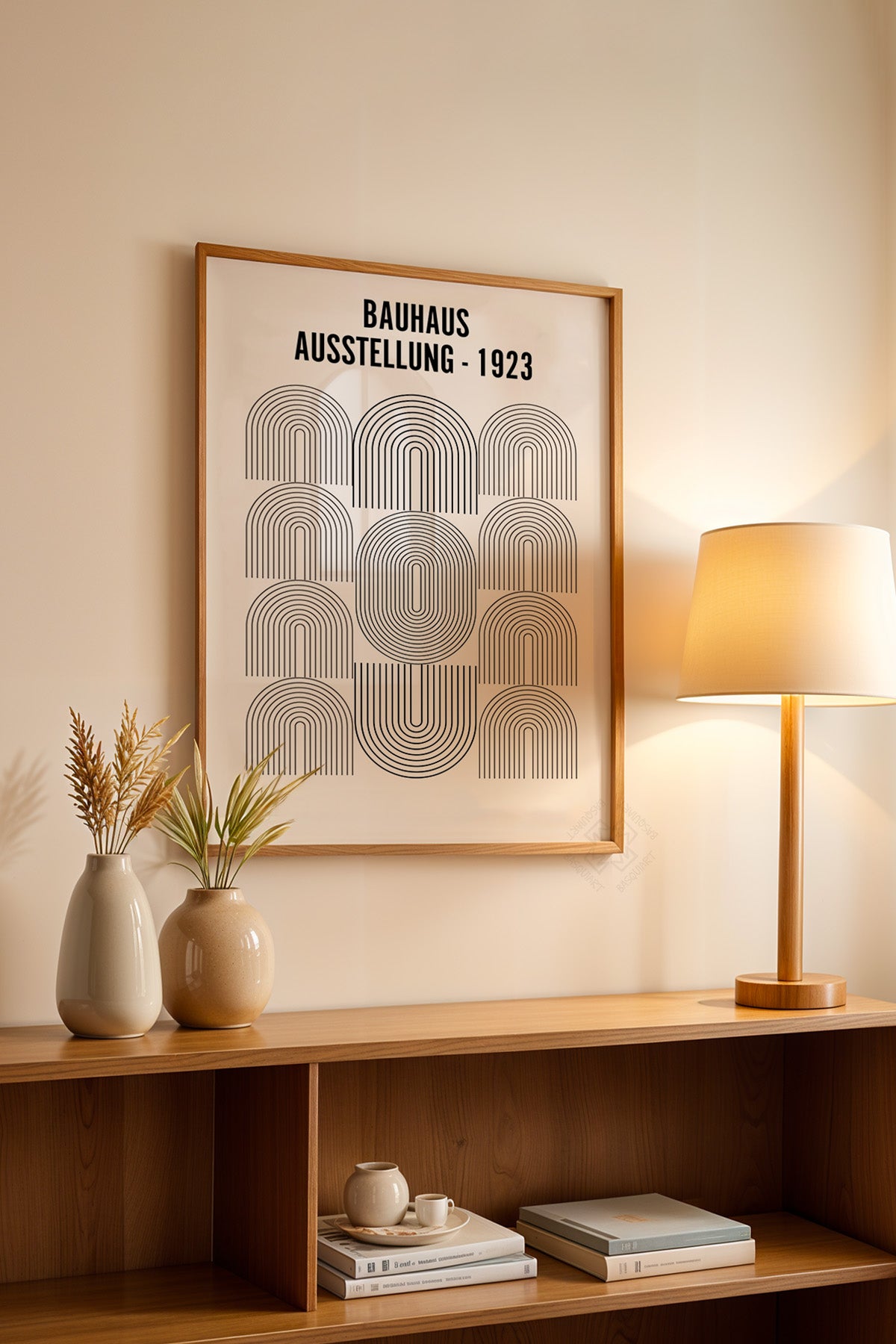 Bauhaus Serisi Ahşap Çerçeveli Poster, Tablo No:112