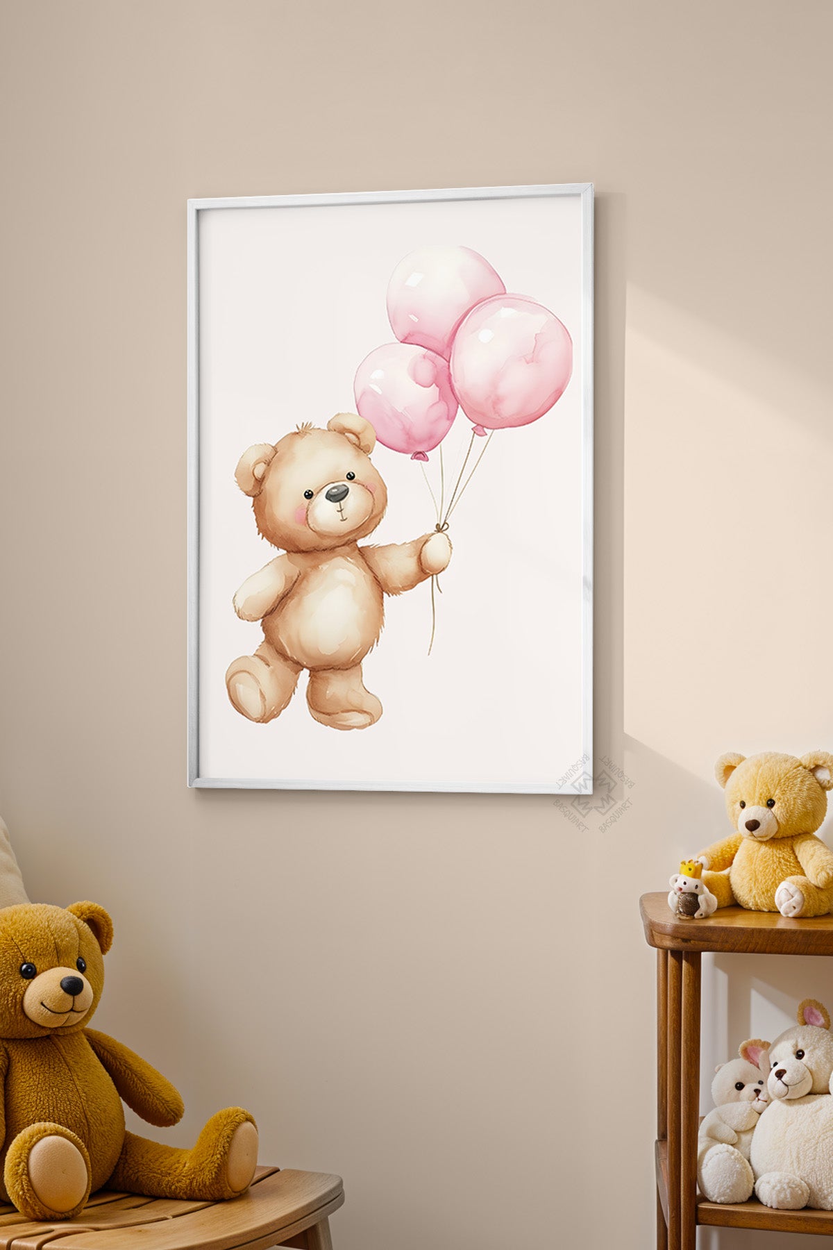 Çocuk Odası, Bebek Odası Beyaz Çerçeveli Poster, Tablo No:53