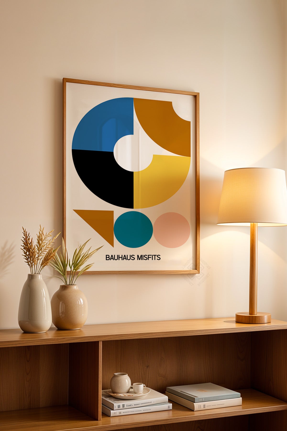 Bauhaus Serisi Ahşap Çerçeveli Poster, Tablo No:118