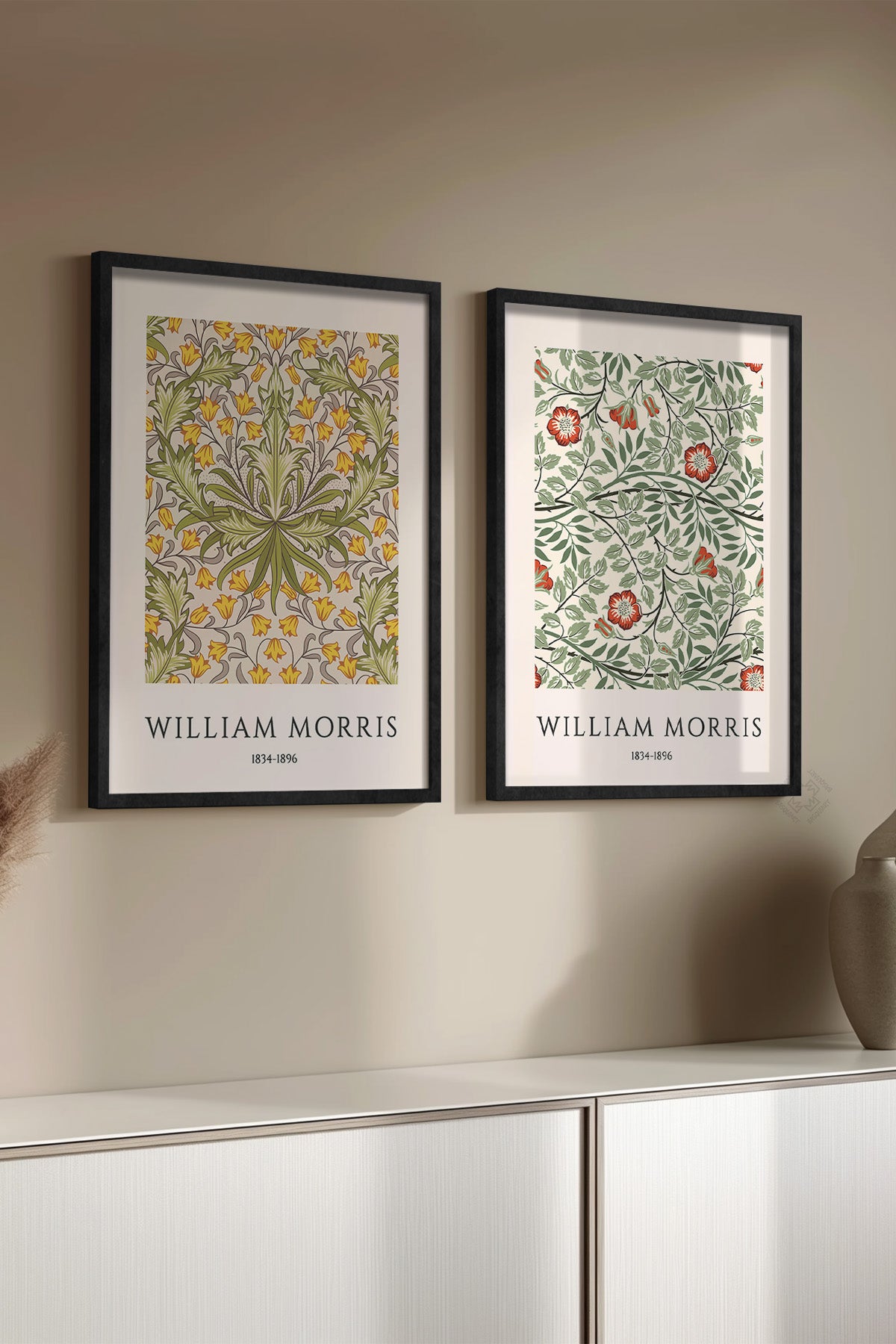 William Morris 2'li Siyah Çerçeveli Poster, Tablo Seti No:21