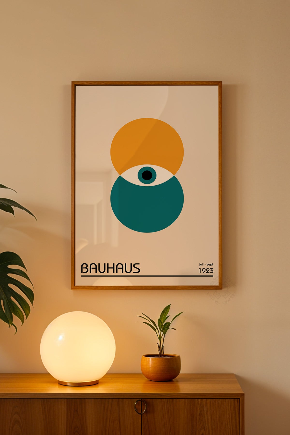 Bauhaus Serisi Ahşap Çerçeveli Poster, Tablo No:21