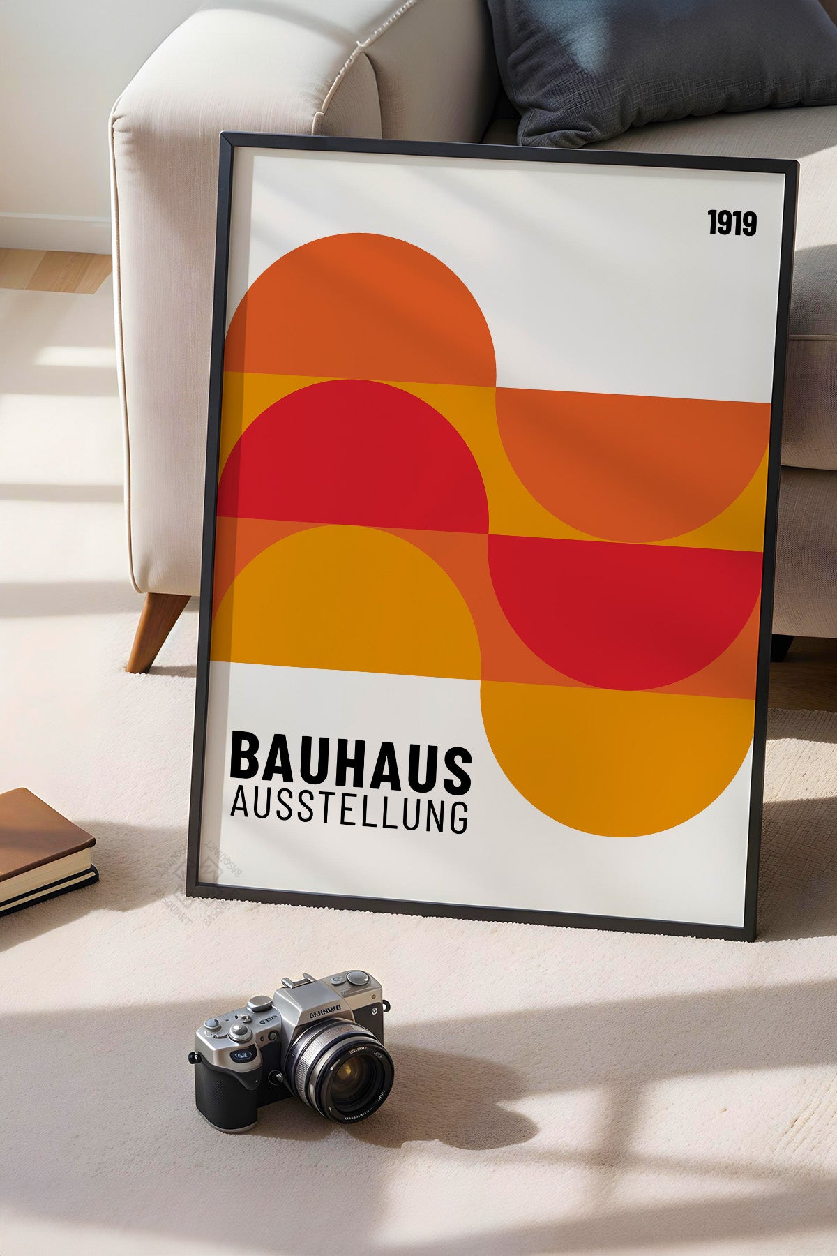 Bauhaus Serisi Siyah Çerçeveli Poster, Tablo No:86