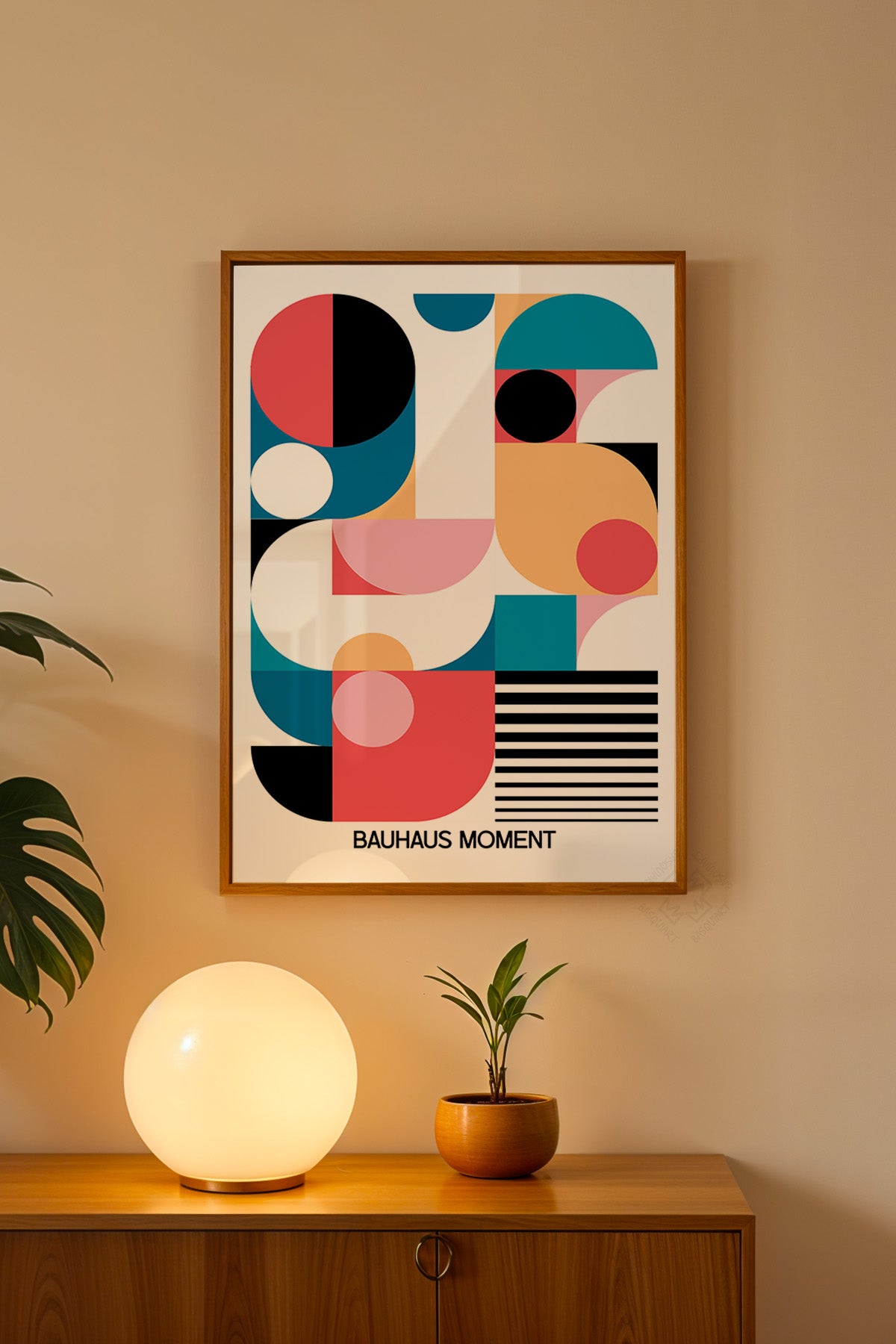 Bauhaus Serisi Ahşap Çerçeveli Poster, Tablo No:119