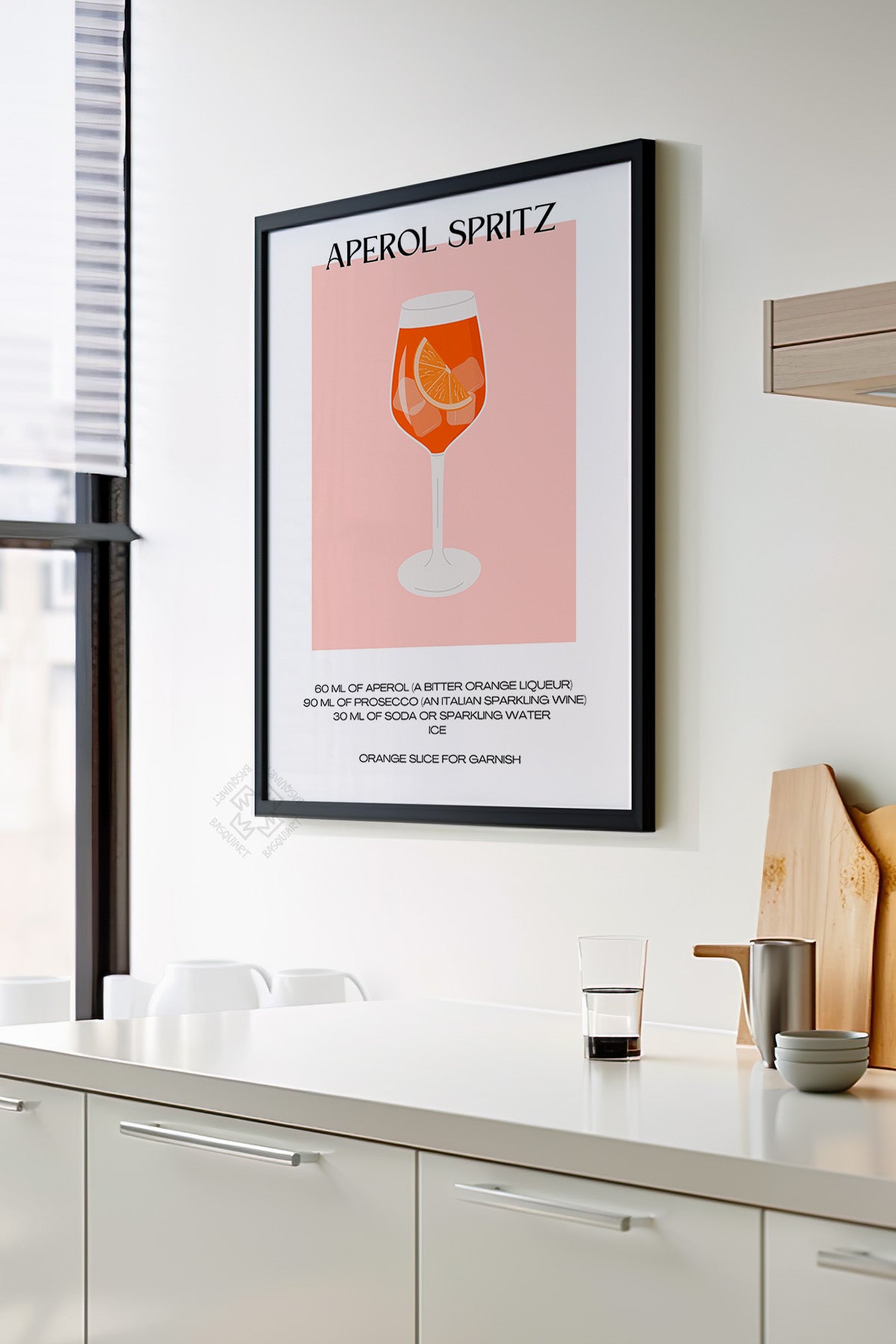 Kokteyl Serisi Siyah Çerçeveli Poster, Tablo, Cafe, Restoran, Mutfak Duvar Dekoru No:15