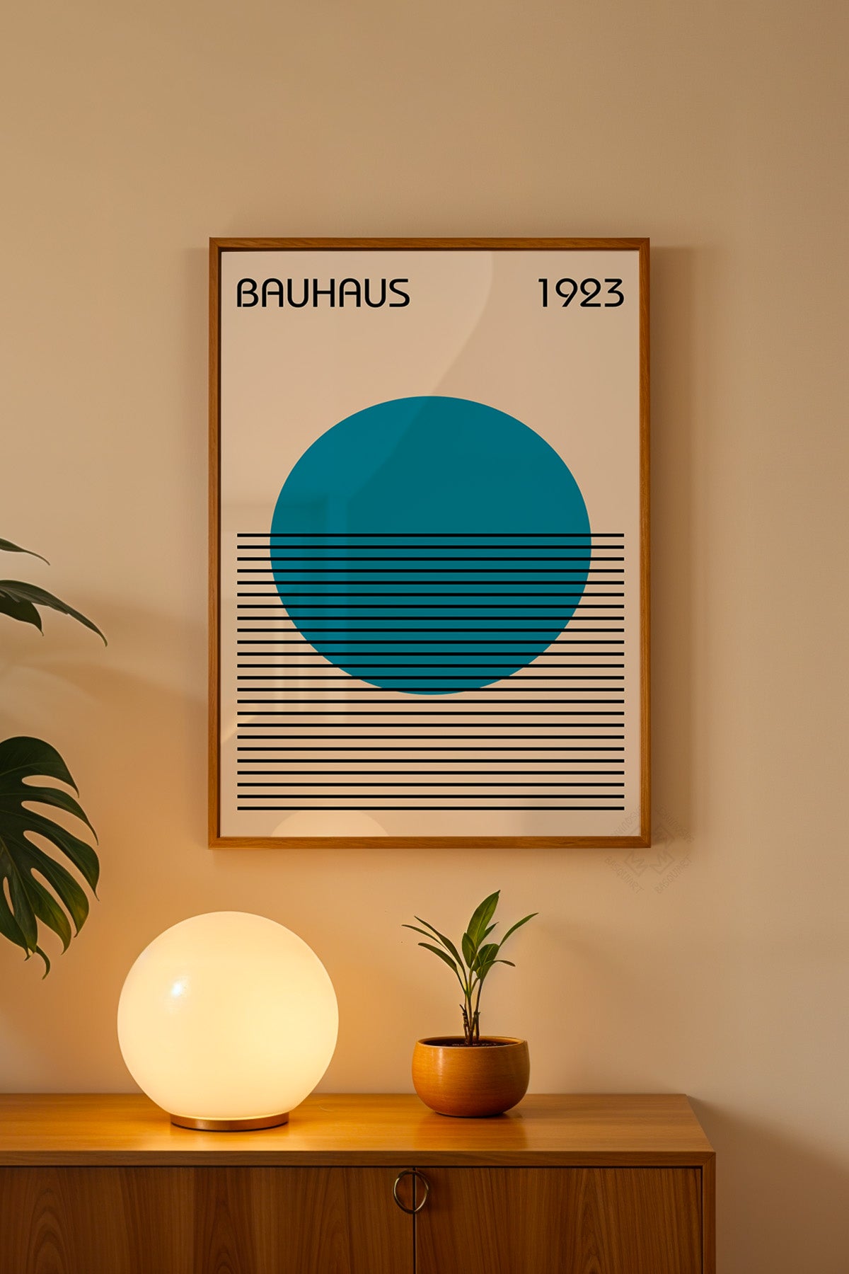 Bauhaus Serisi Ahşap Çerçeveli Poster, Tablo No:17