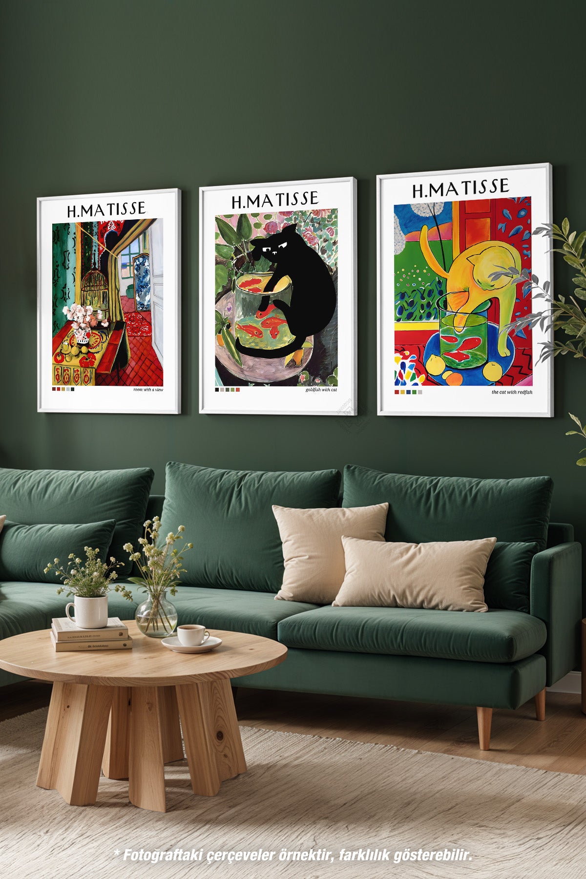 Matisse 3'lü Beyaz Çerçeveli Poster, Tablo Seti No:39