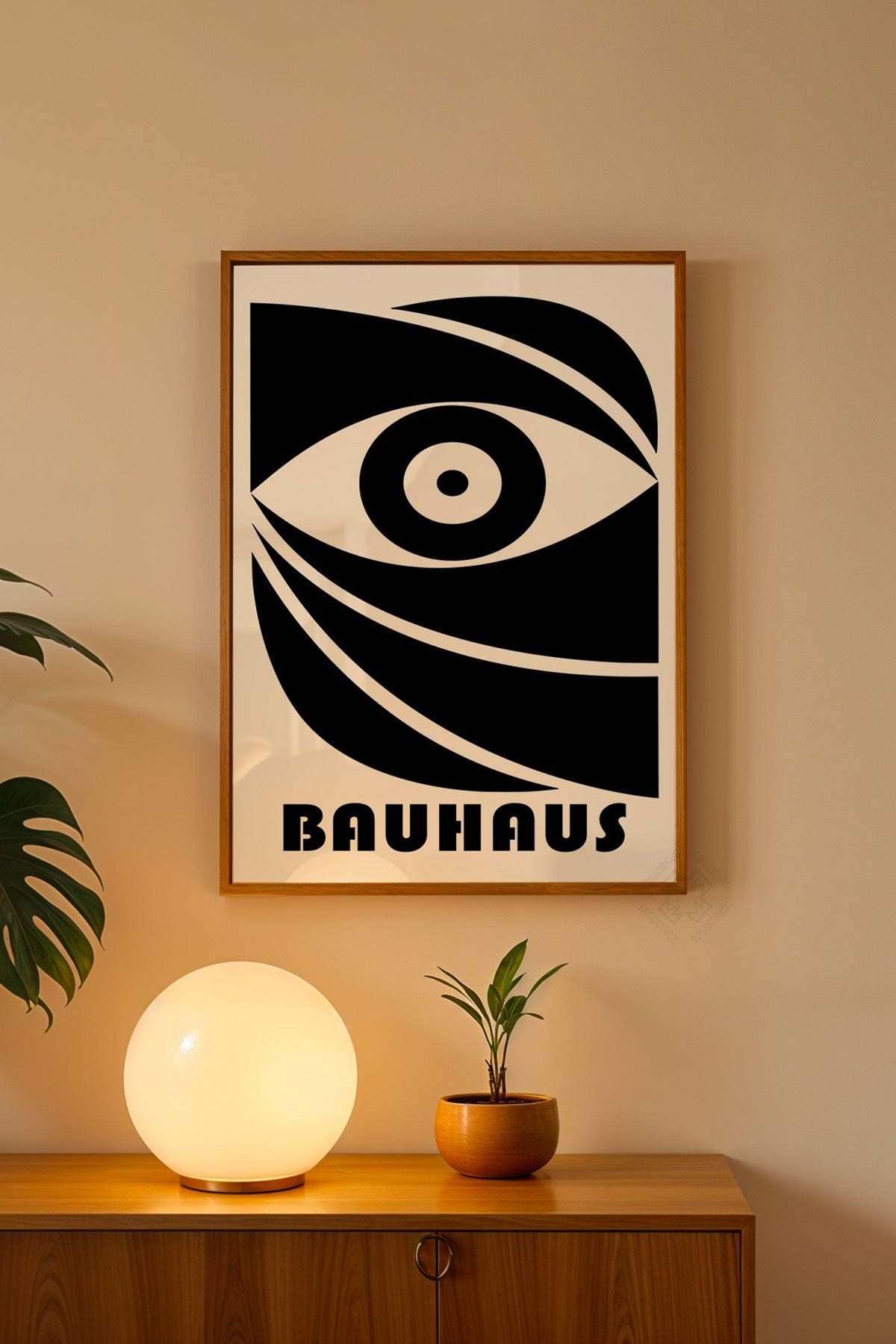 Bauhaus Serisi Ahşap Çerçeveli Poster, Tablo No:60