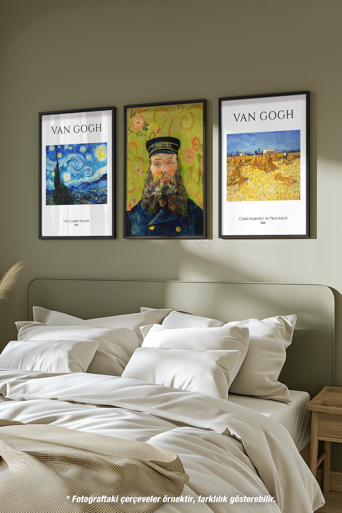 Van Gogh 3'lü Siyah Çerçeveli Poster, Tablo Seti No:1