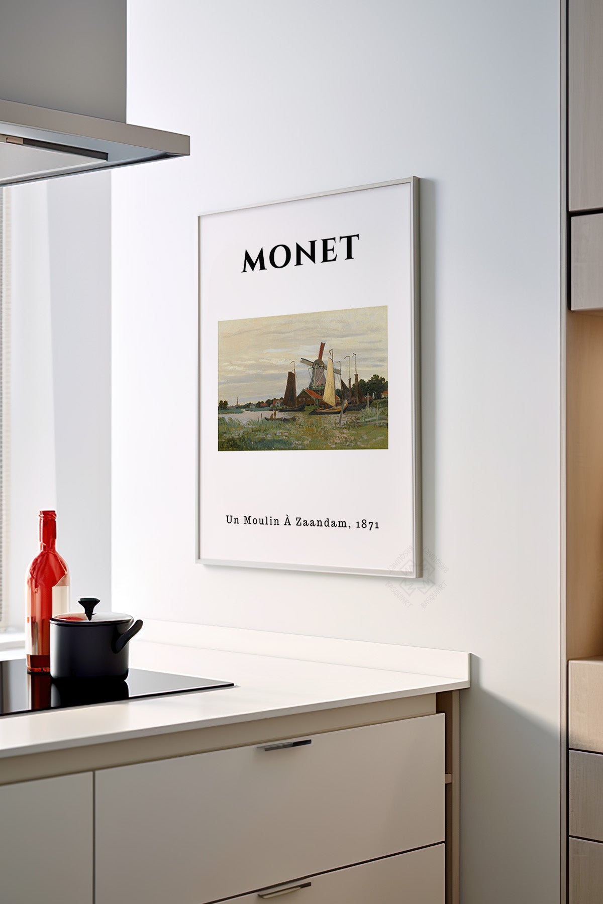 Claude Monet Serisi Beyaz Çerçeveli Poster, Tablo Duvar Dekoru No:16