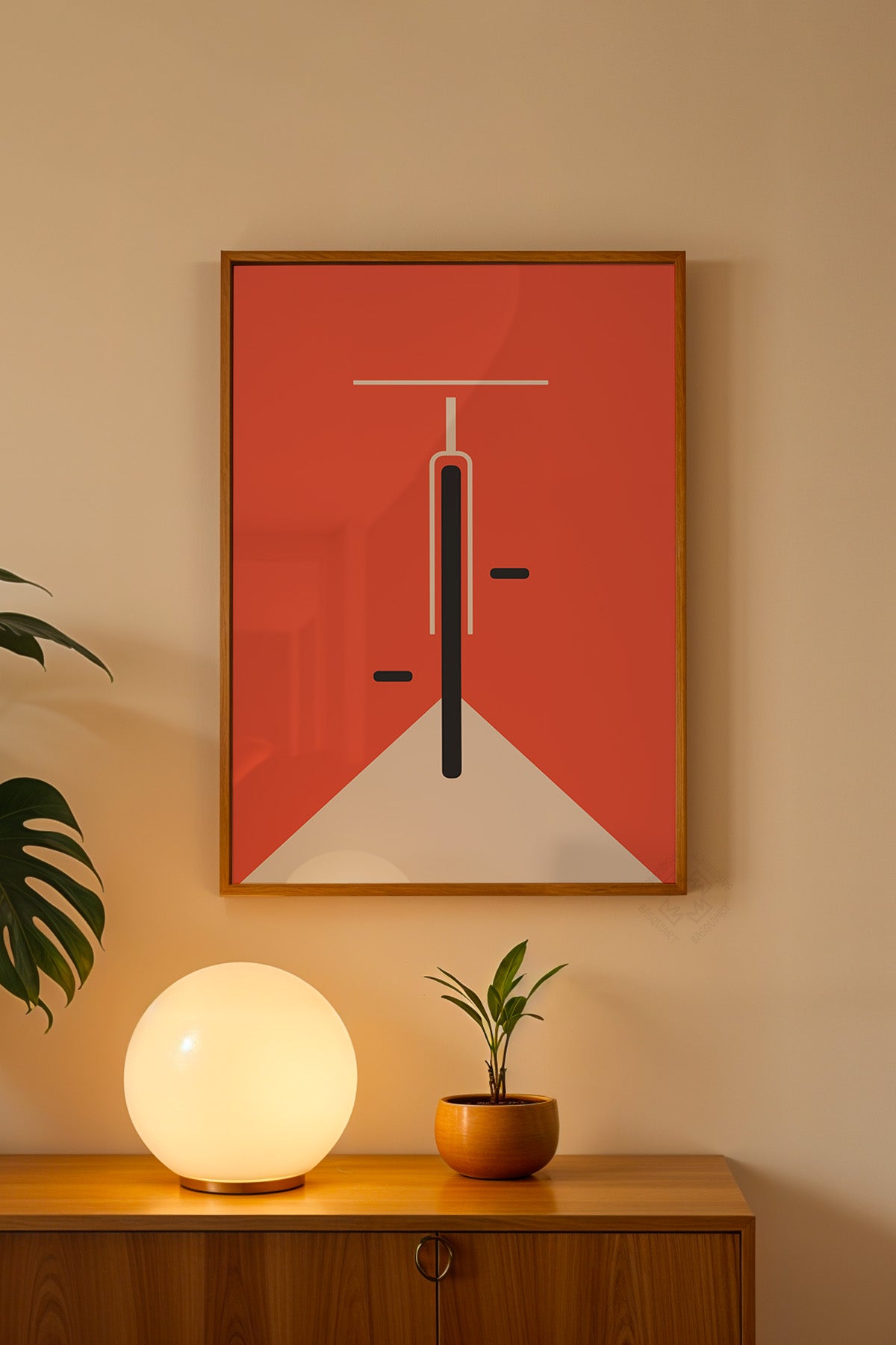 Bauhaus Serisi Ahşap Çerçeveli Poster, Tablo No:58