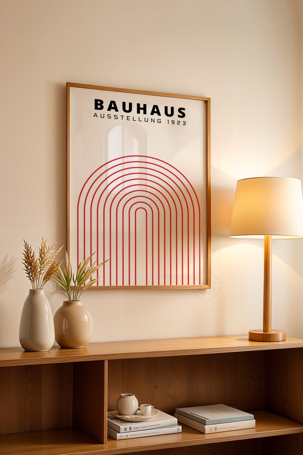 Bauhaus Serisi Ahşap Çerçeveli Poster, Tablo No:113
