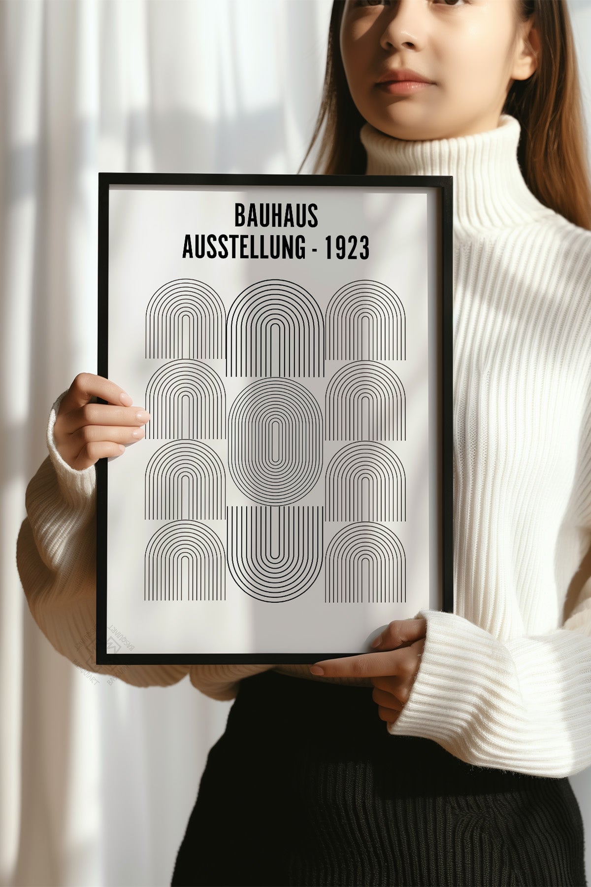 Bauhaus Serisi Siyah Çerçeveli Poster, Tablo No:112