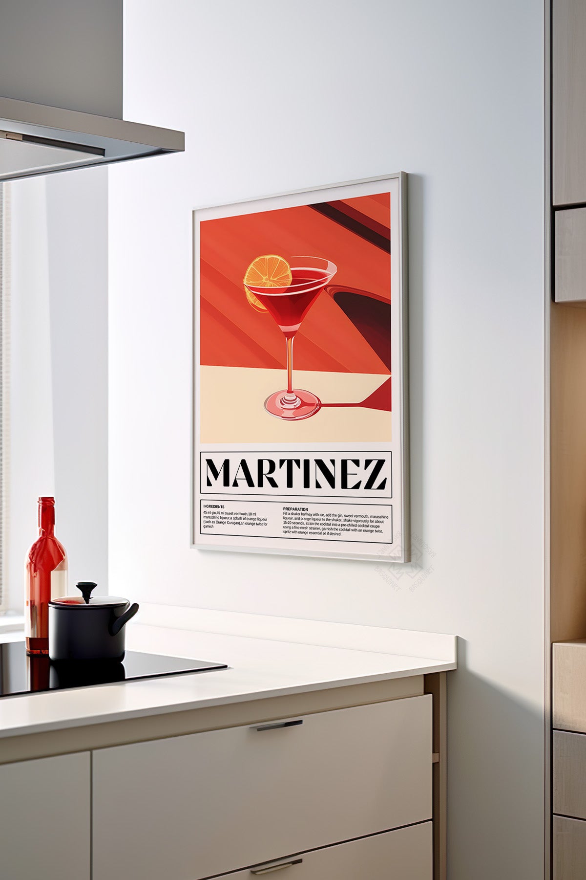 Kokteyl Serisi Beyaz Çerçeveli Poster, Tablo, Cafe, Restoran, Mutfak Duvar Dekoru No:1