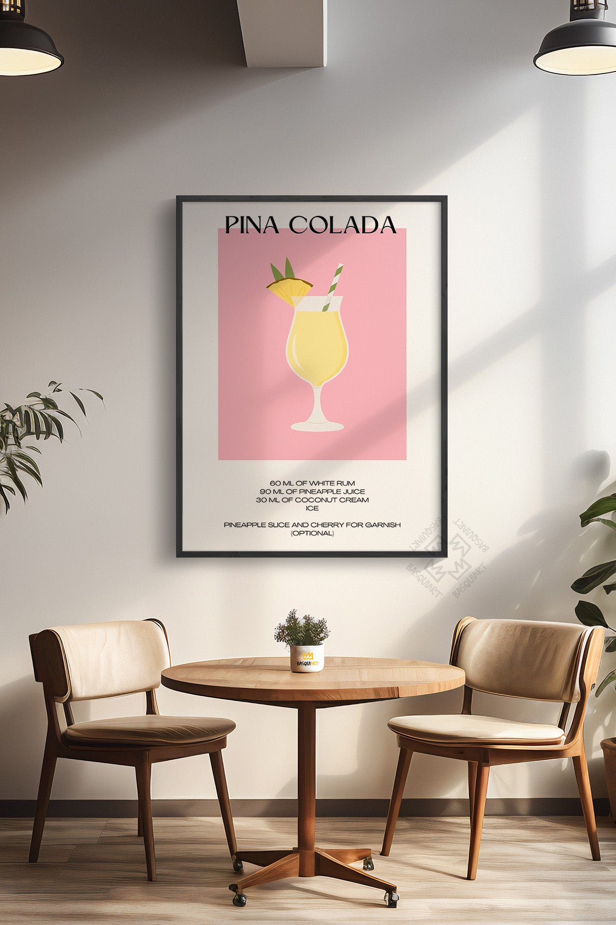 Kokteyl Serisi Siyah Çerçeveli Poster, Tablo, Cafe, Restoran, Mutfak Duvar Dekoru No:19