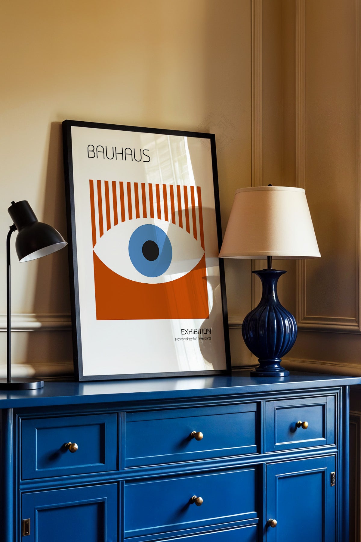 Bauhaus Serisi Siyah Çerçeveli Poster, Tablo No:110