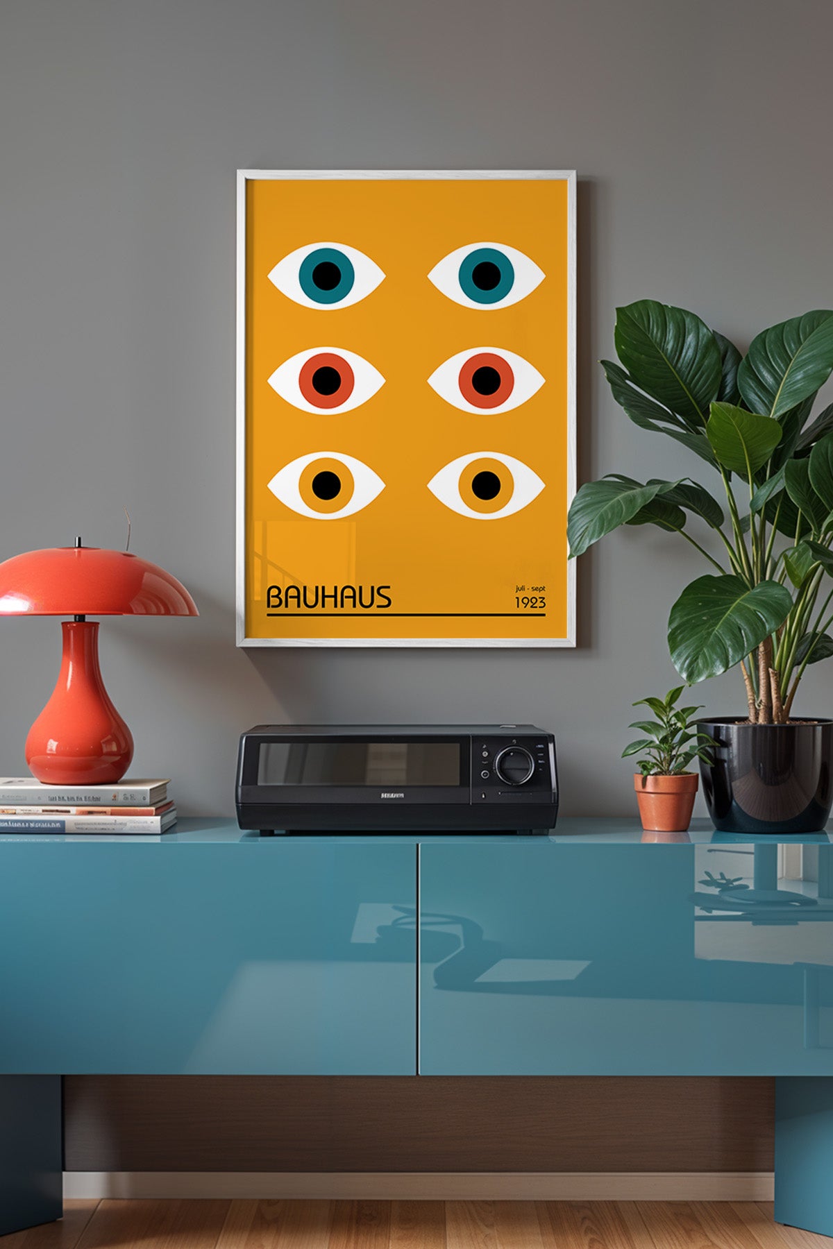Bauhaus Serisi Beyaz Çerçeveli Poster, Tablo No:25