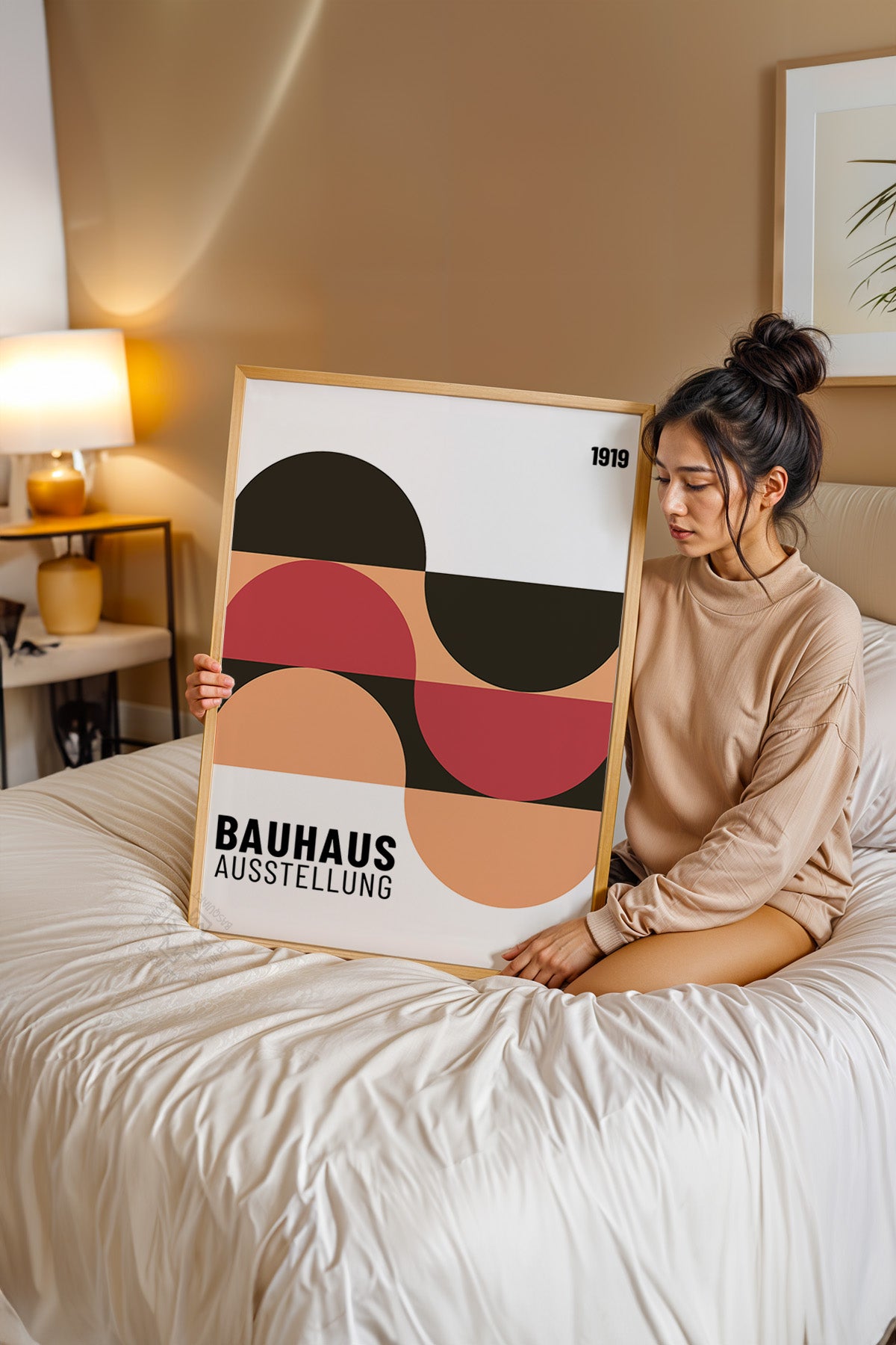 Bauhaus Serisi Ahşap Çerçeveli Poster, Tablo No:88