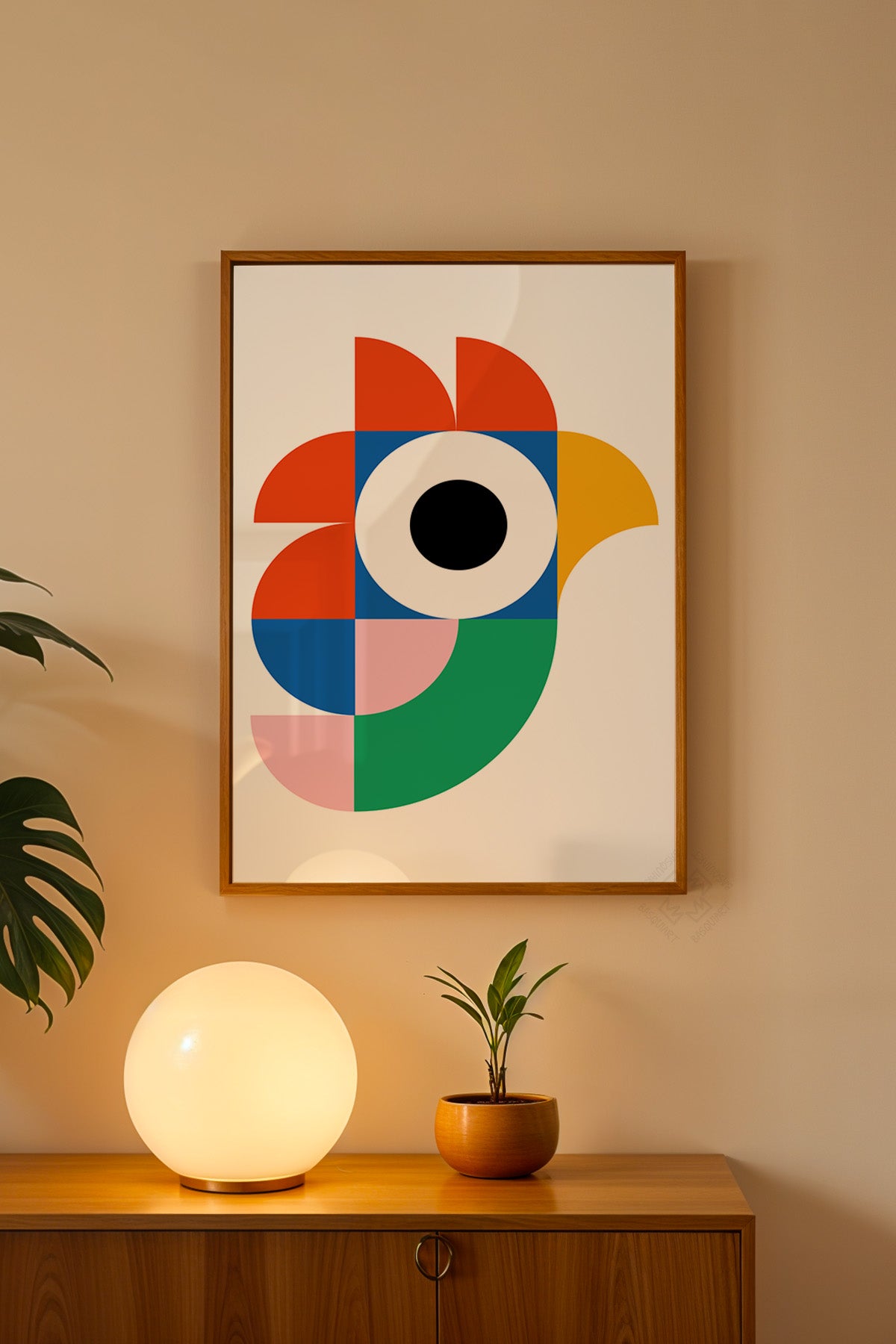 Bauhaus Serisi Ahşap Çerçeveli Poster, Tablo No:10