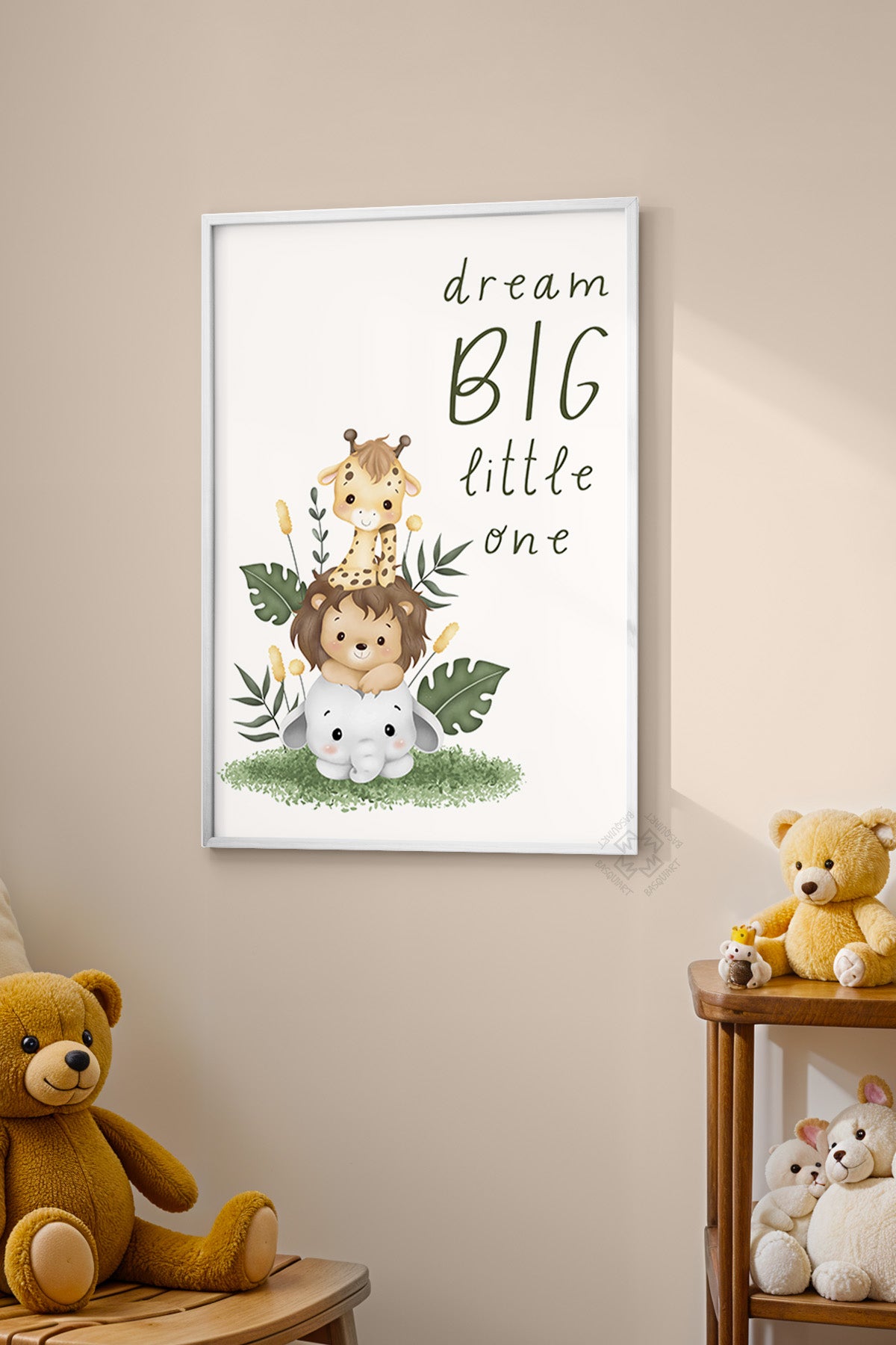 Çocuk Odası, Bebek Odası Beyaz Çerçeveli Poster, Tablo No:93