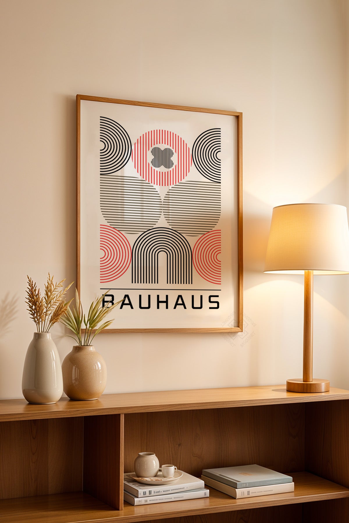 Bauhaus Serisi Ahşap Çerçeveli Poster, Tablo No:116