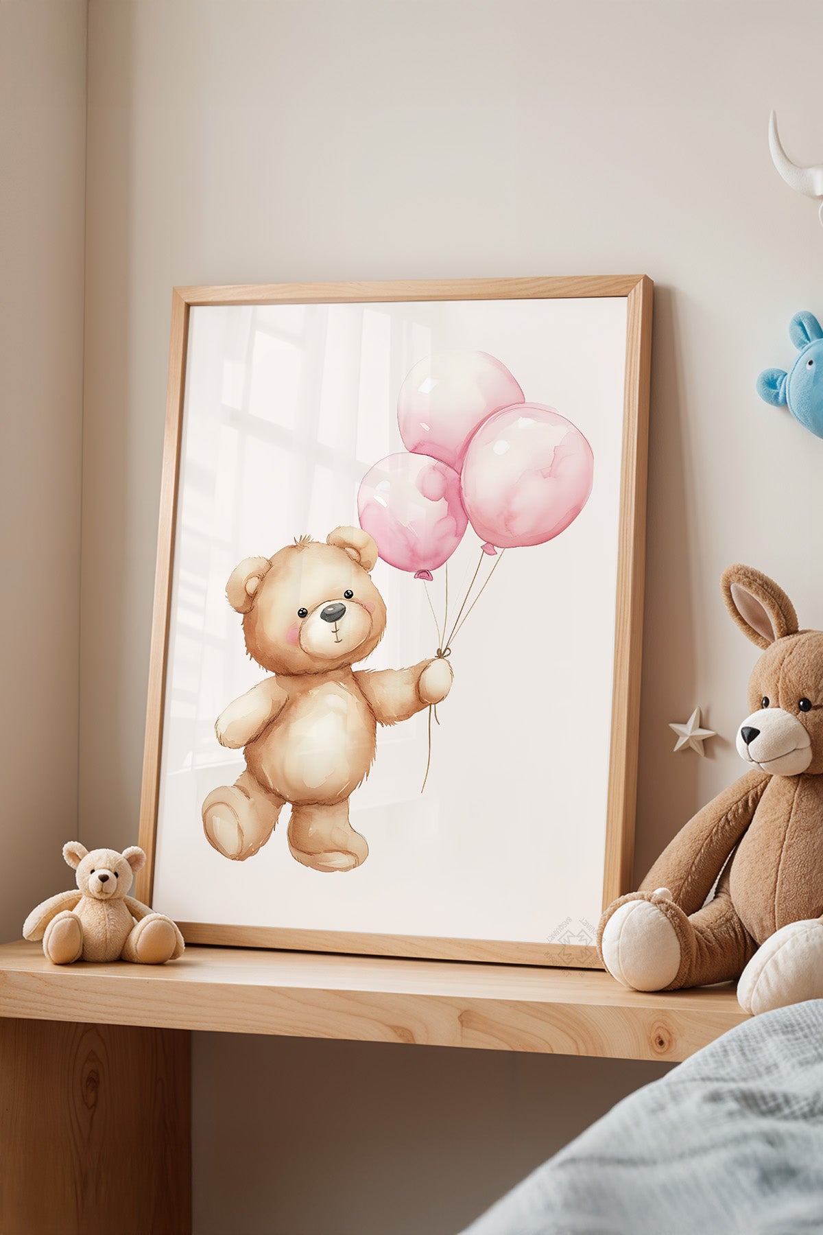 Çocuk Odası, Bebek Odası Ahşap Çerçeveli Poster, Tablo No:53
