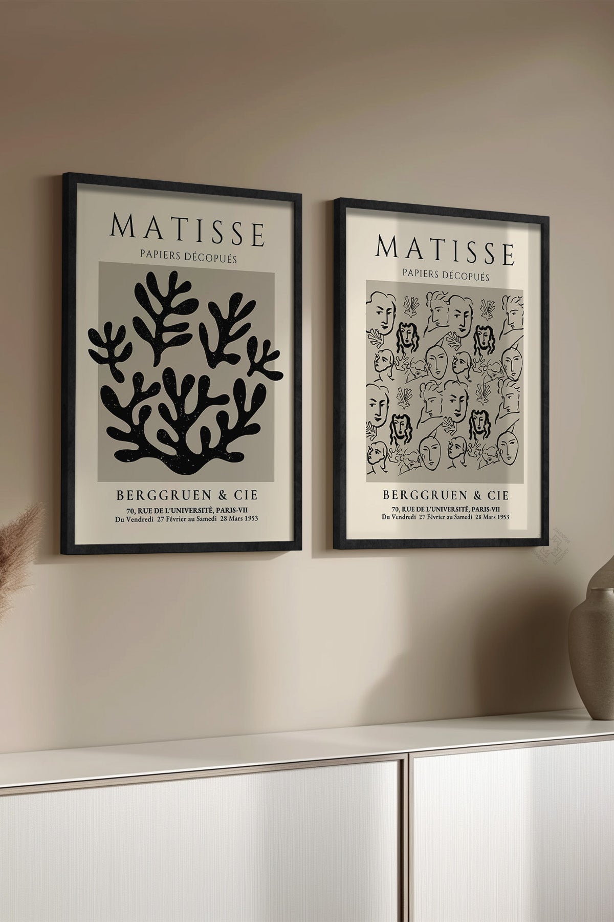 Matisse 2'li Siyah Çerçeveli Poster, Tablo Seti No:22